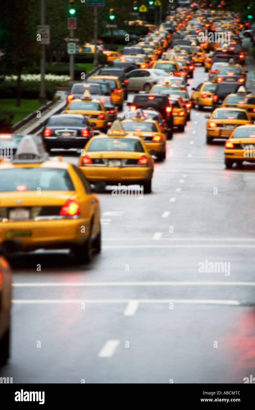 Yellow taxi cabs in new york Stock Photo Alamy