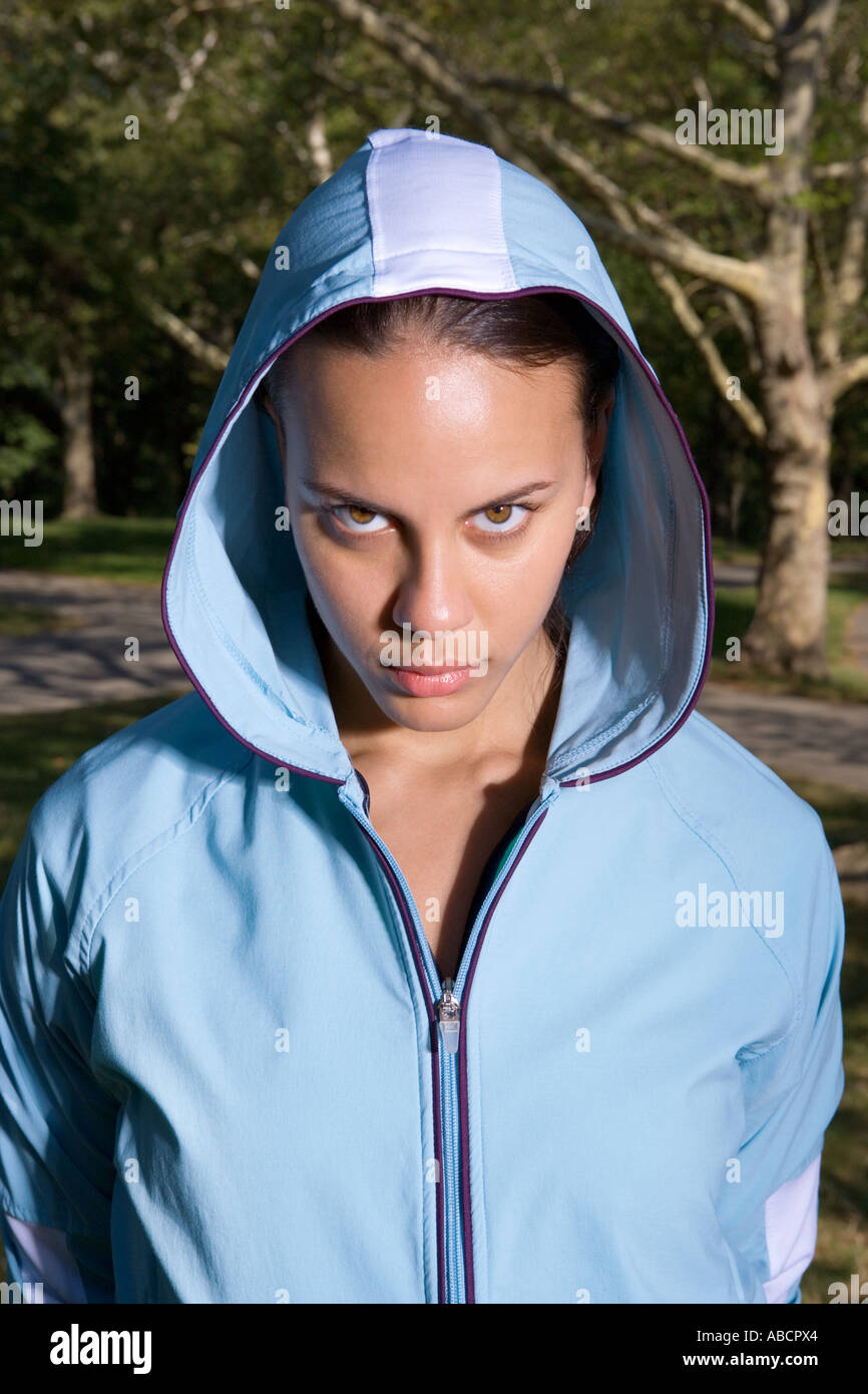 Woman in a hooded top Stock Photo