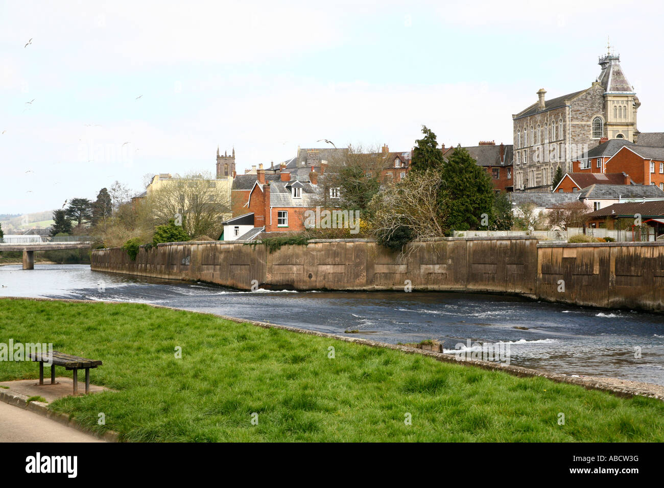 Tiverton and the River Exe, Devon, England Stock Photo - Alamy