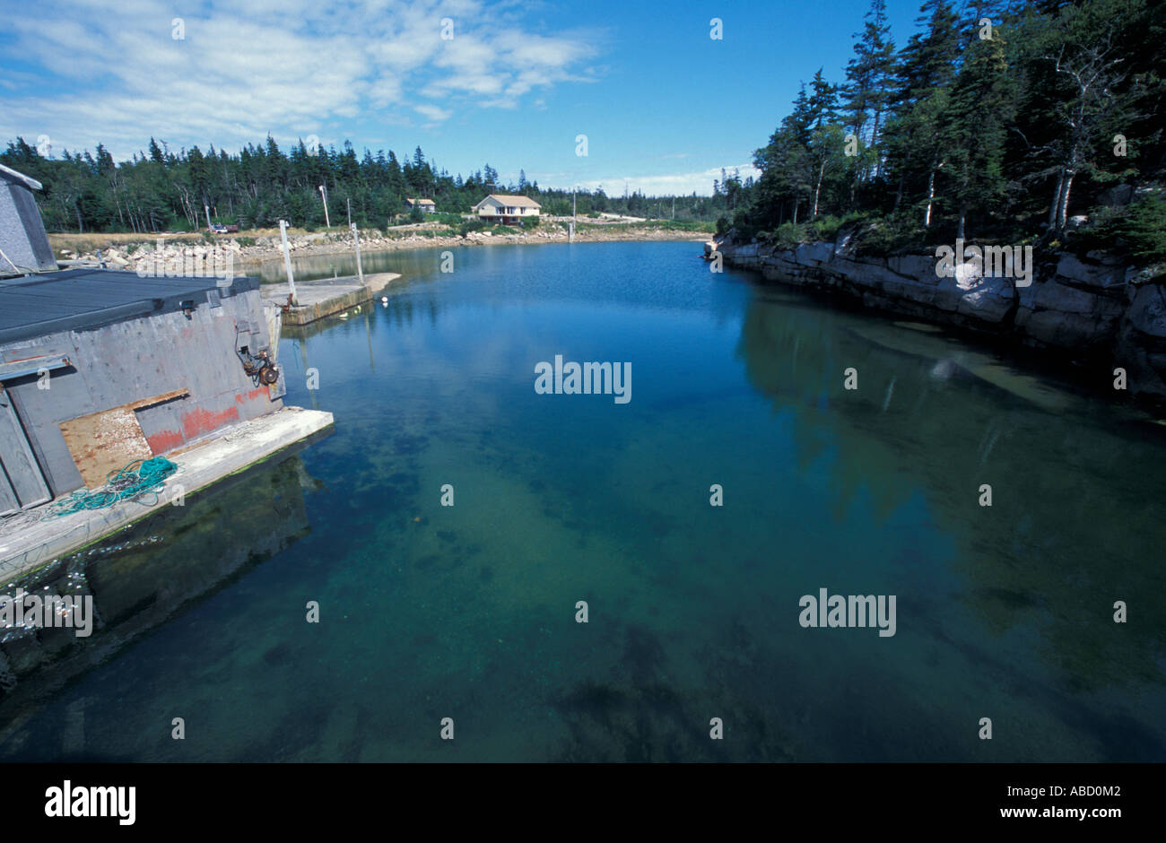 A lobster pound in Black Duck Cove on the coast of Great Wass Island in