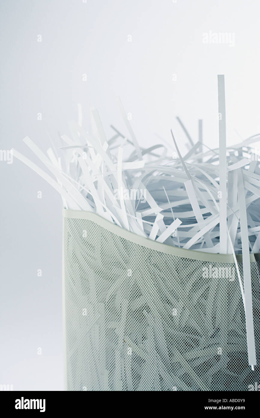 Shredded paper in the bin Stock Photo Alamy