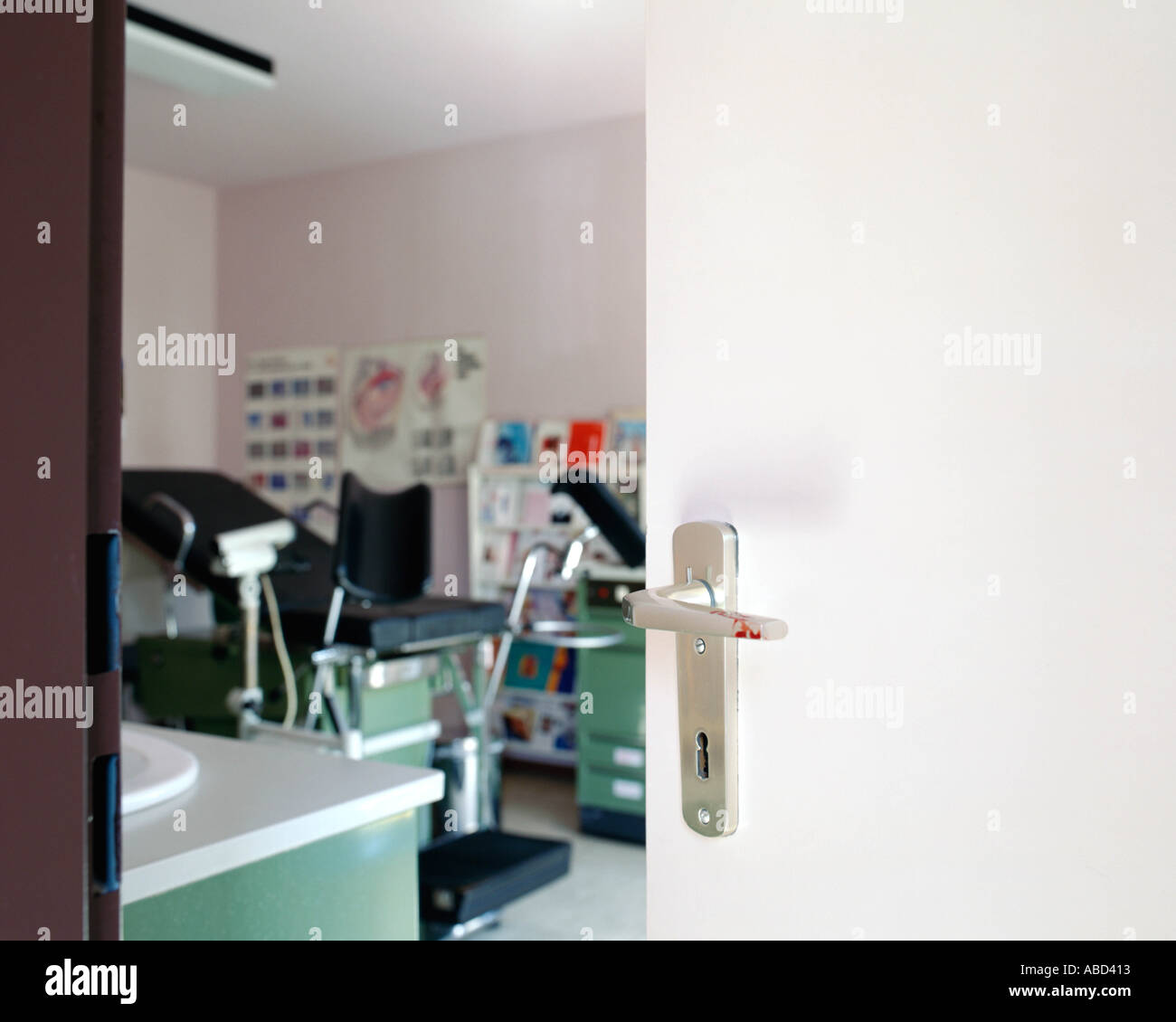 Treatment couch in hospital Stock Photo Alamy