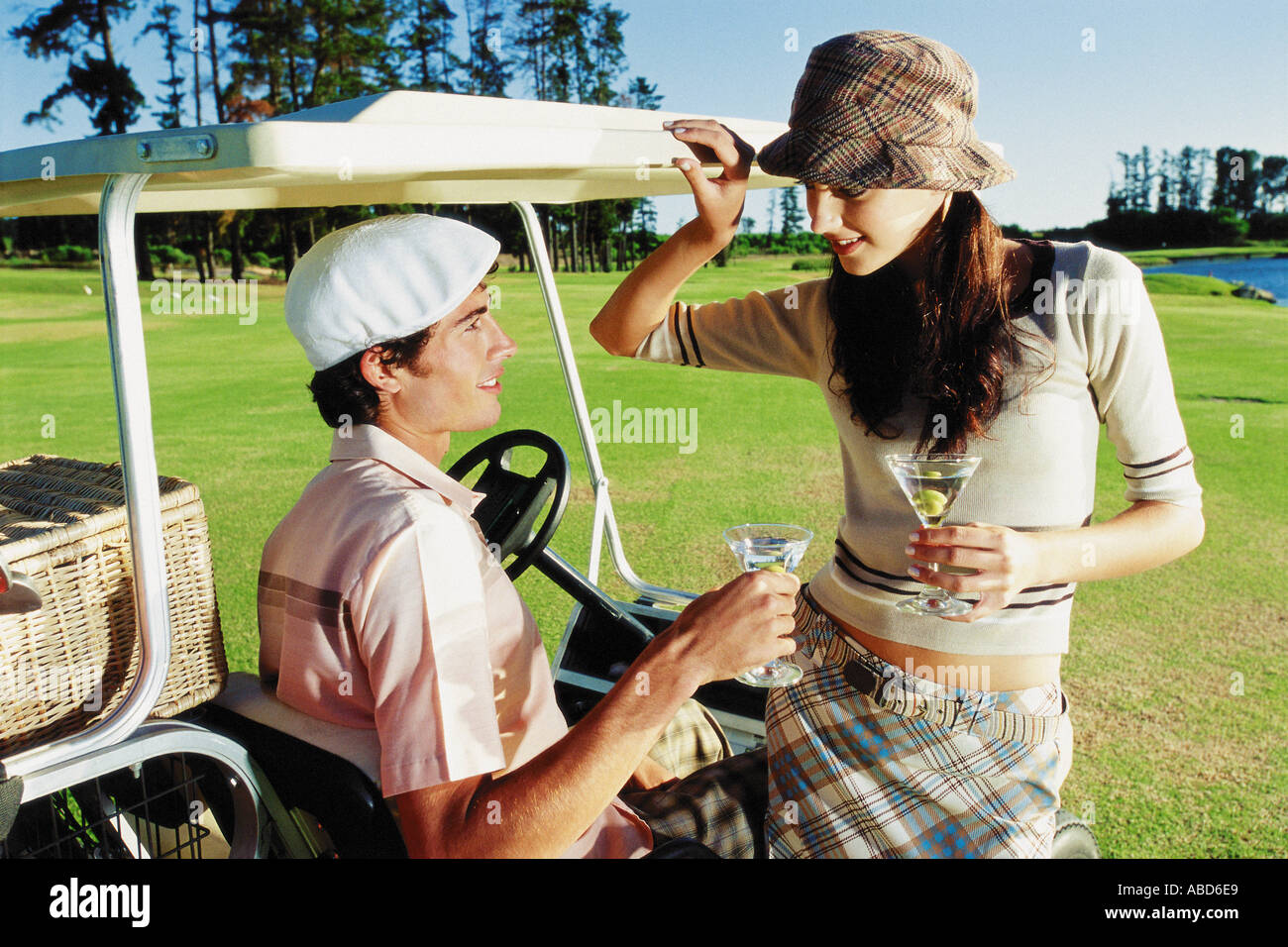 Couple at the golf club Stock Photo