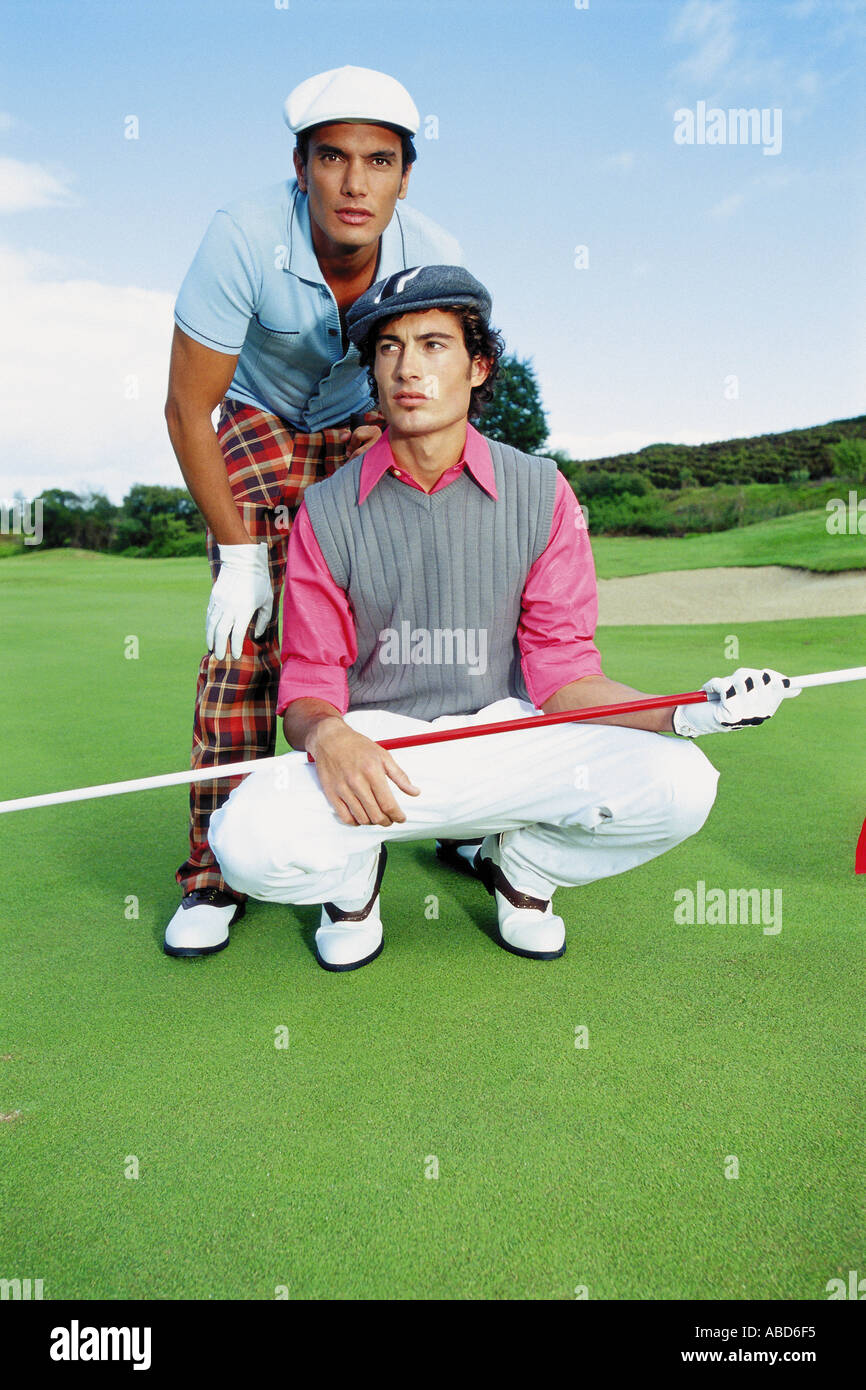 Men playing golf Stock Photo