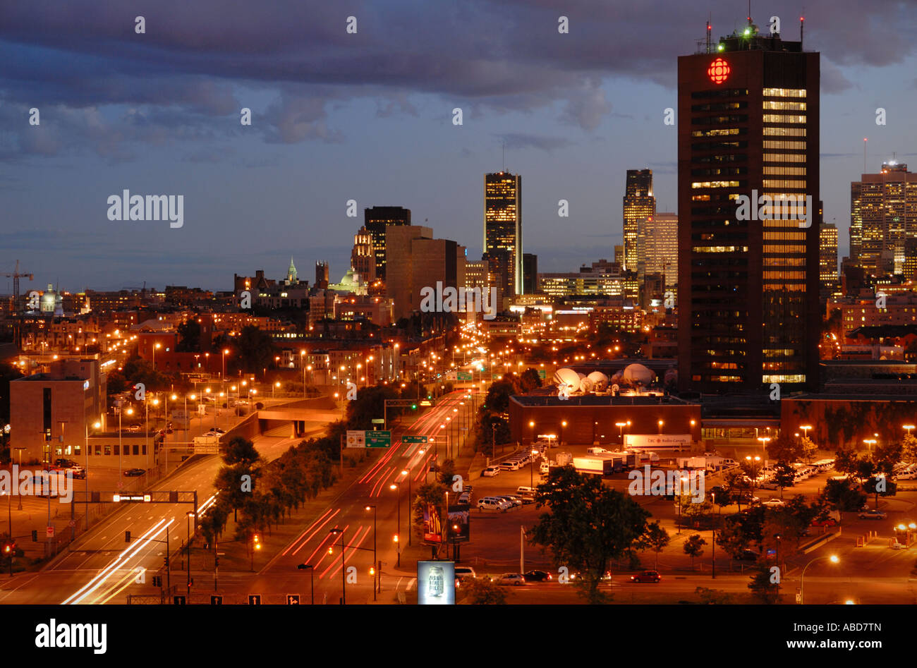 Cloudy Evening on CBC SRC headquarters and notre dame Avenue, Montreal