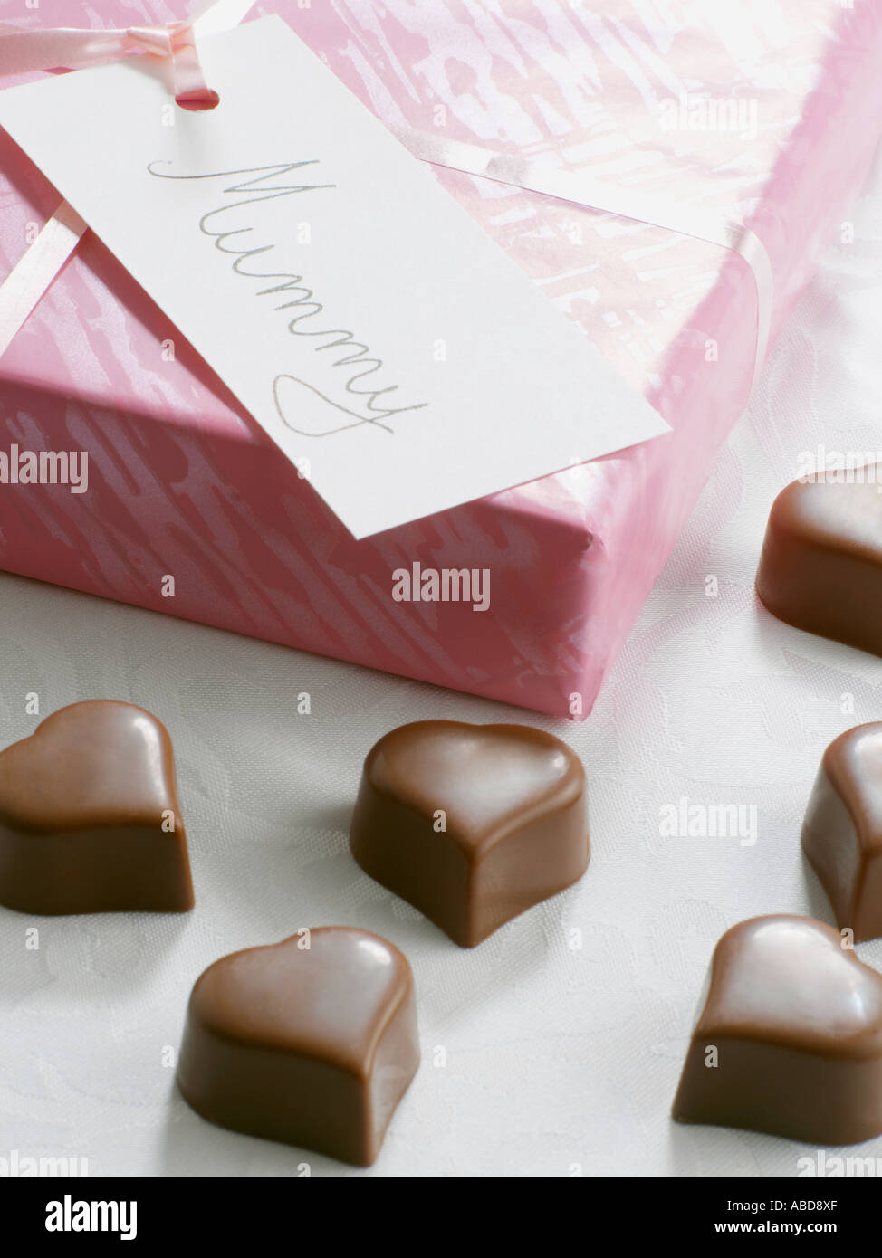 Heart shaped chocolates for mothers day Stock Photo Alamy