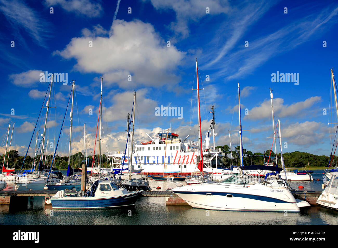 Isle of Wight Ferry, Lymington Harbour, Hampshire; England; Britain; UK