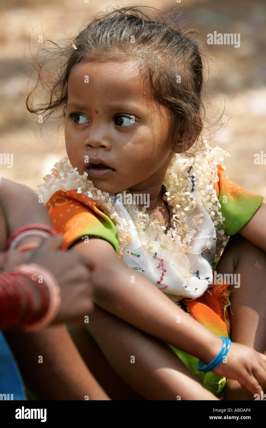 Girl at the tribal market at Kunduli near Koraput, Orissa, India Stock Photo