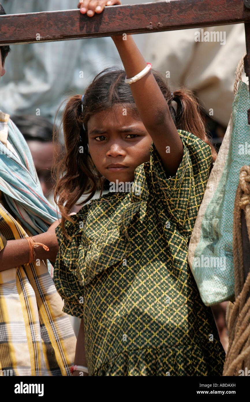 Girl at the tribal market at Kunduli near Koraput, Orissa, India Stock Photo