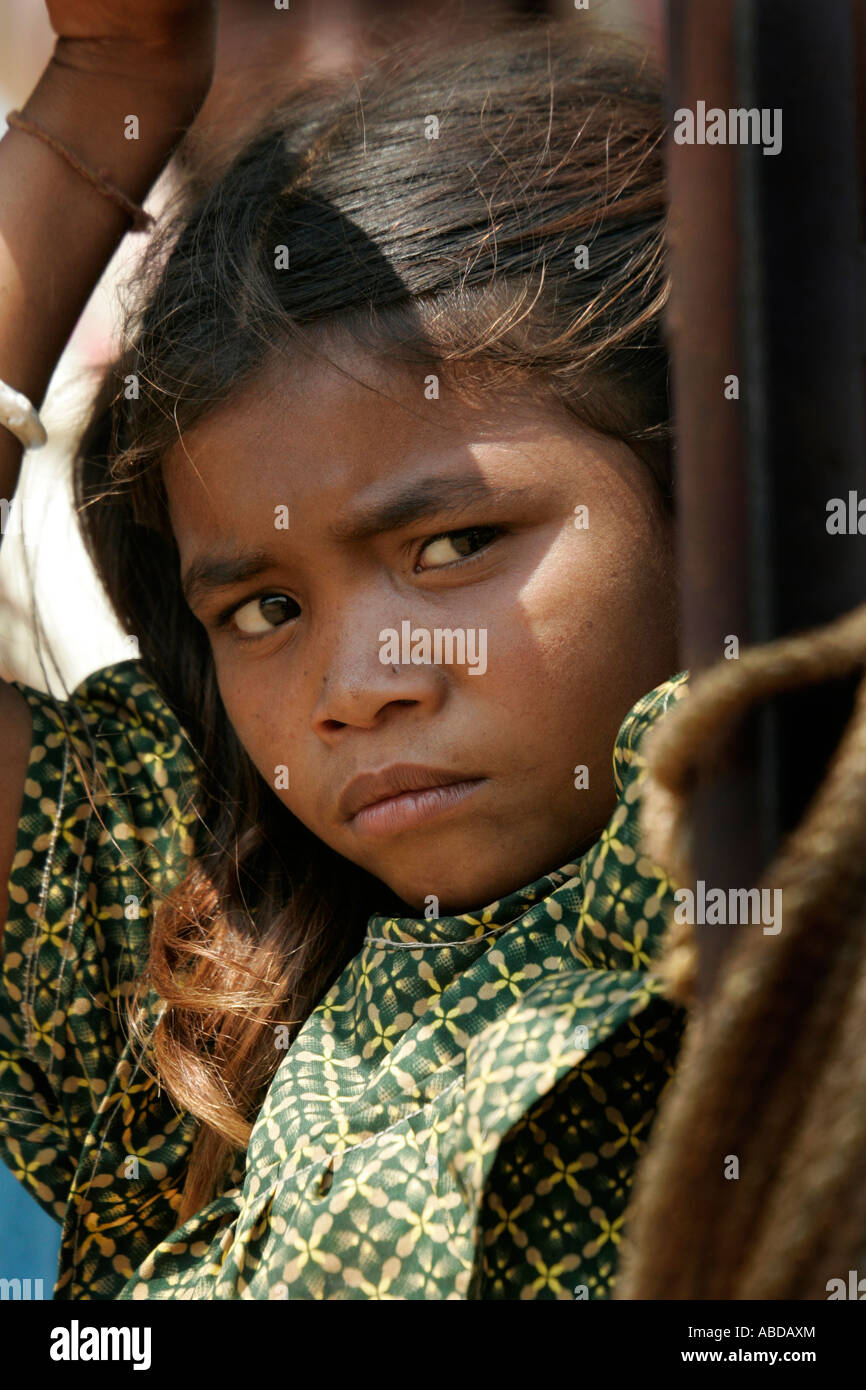 Girl at the tribal market at Kunduli near Koraput, Orissa, India Stock Photo