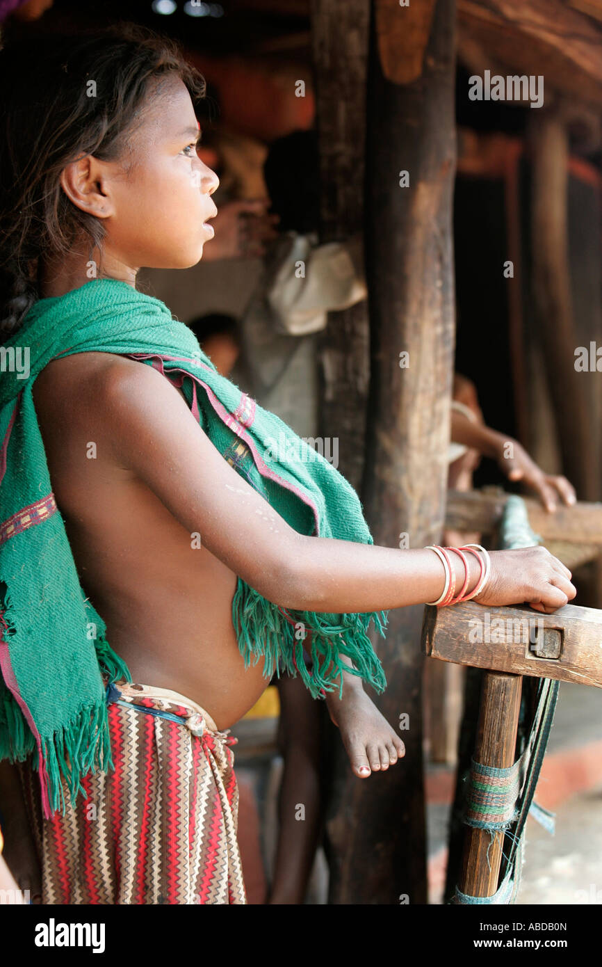 Child at the village of Madhlibad, near Rayagada, Orissa, India Stock Photo