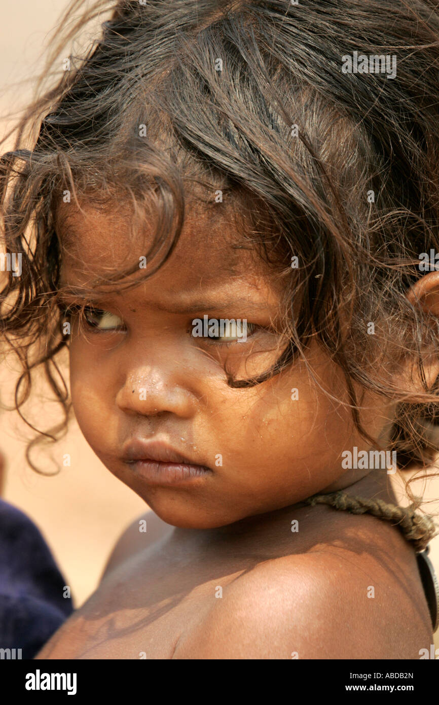 Child at the village of Madhlibad, near Rayagada, Orissa, India Stock Photo