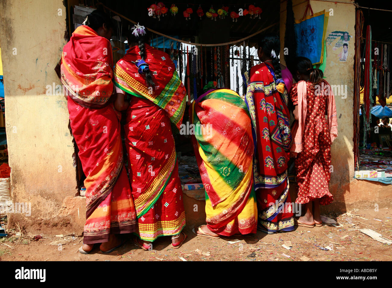 Tribeswoman at the tribal market at Kunduli near Koraput, Orissa, India Stock Photo