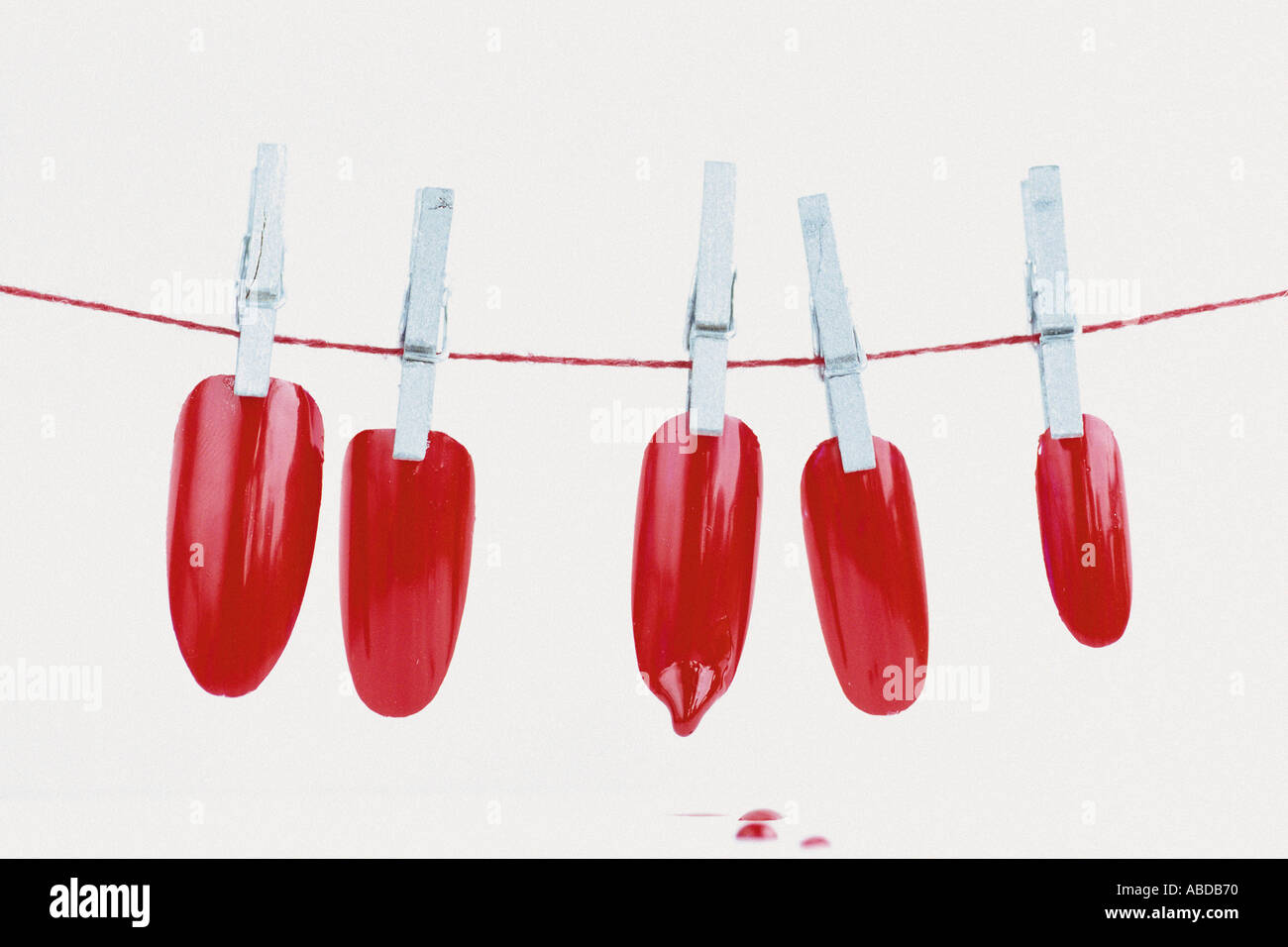 Drying imitation nails Stock Photo Alamy