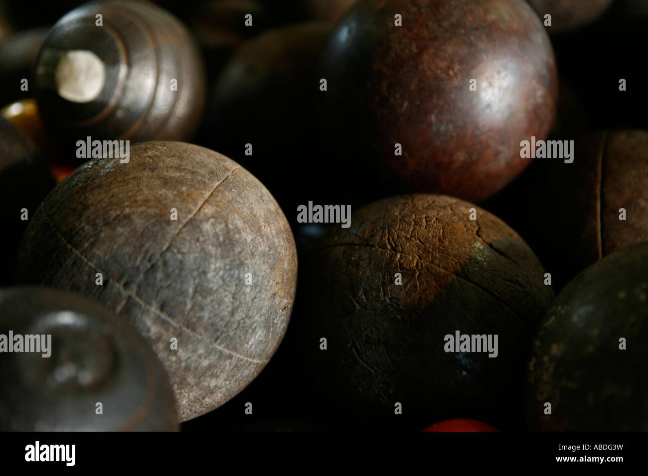 a pile of bocci balls Stock Photo