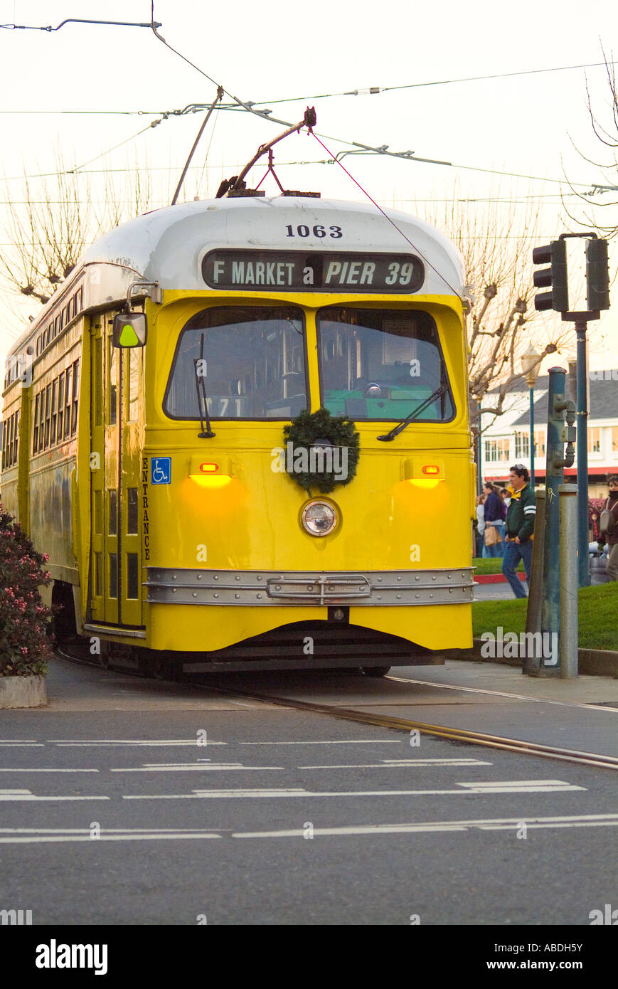Old antique streetcars in San Francisco, California, USA Stock Photo