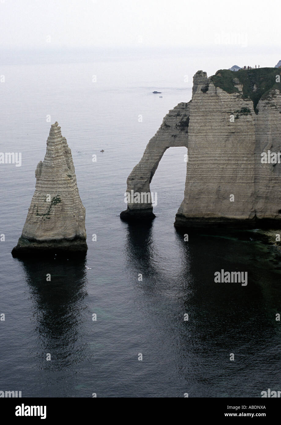 Normandy etretat cliffs the needle with bo hi-res stock photography and ...