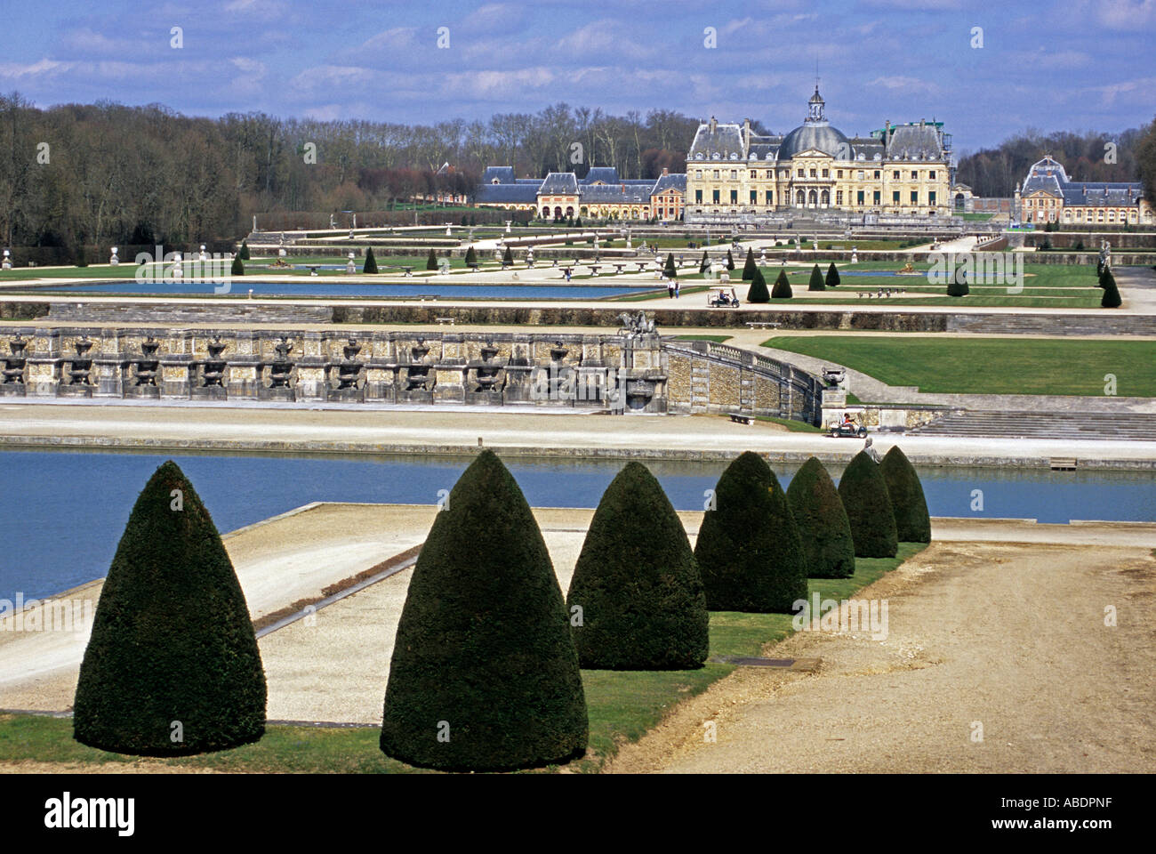 Vaux-le-Vicomte gardens and chateau palace Stock Photo