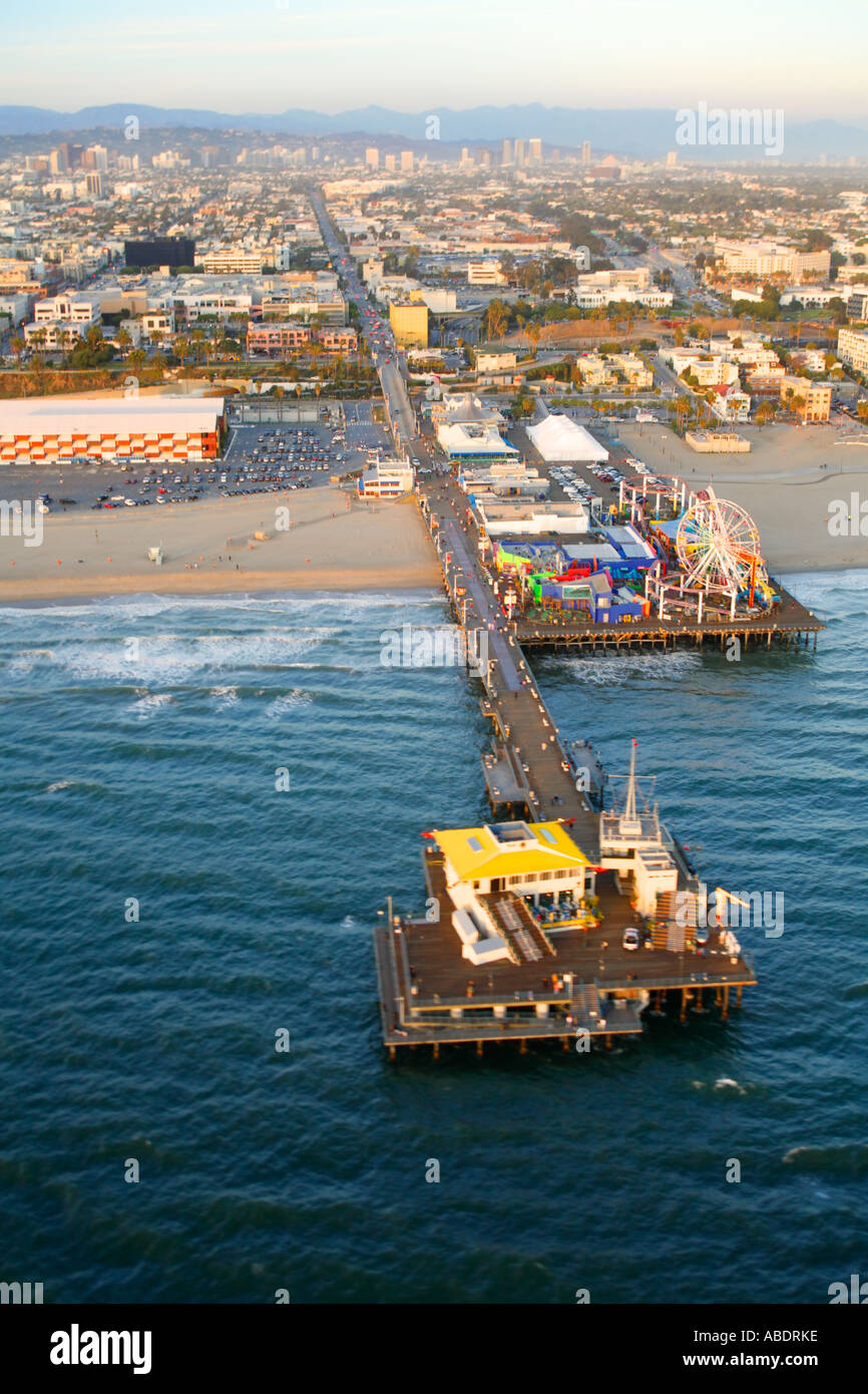 Aerial view the Santa Monica Pier near Los Angeles California Stock ...