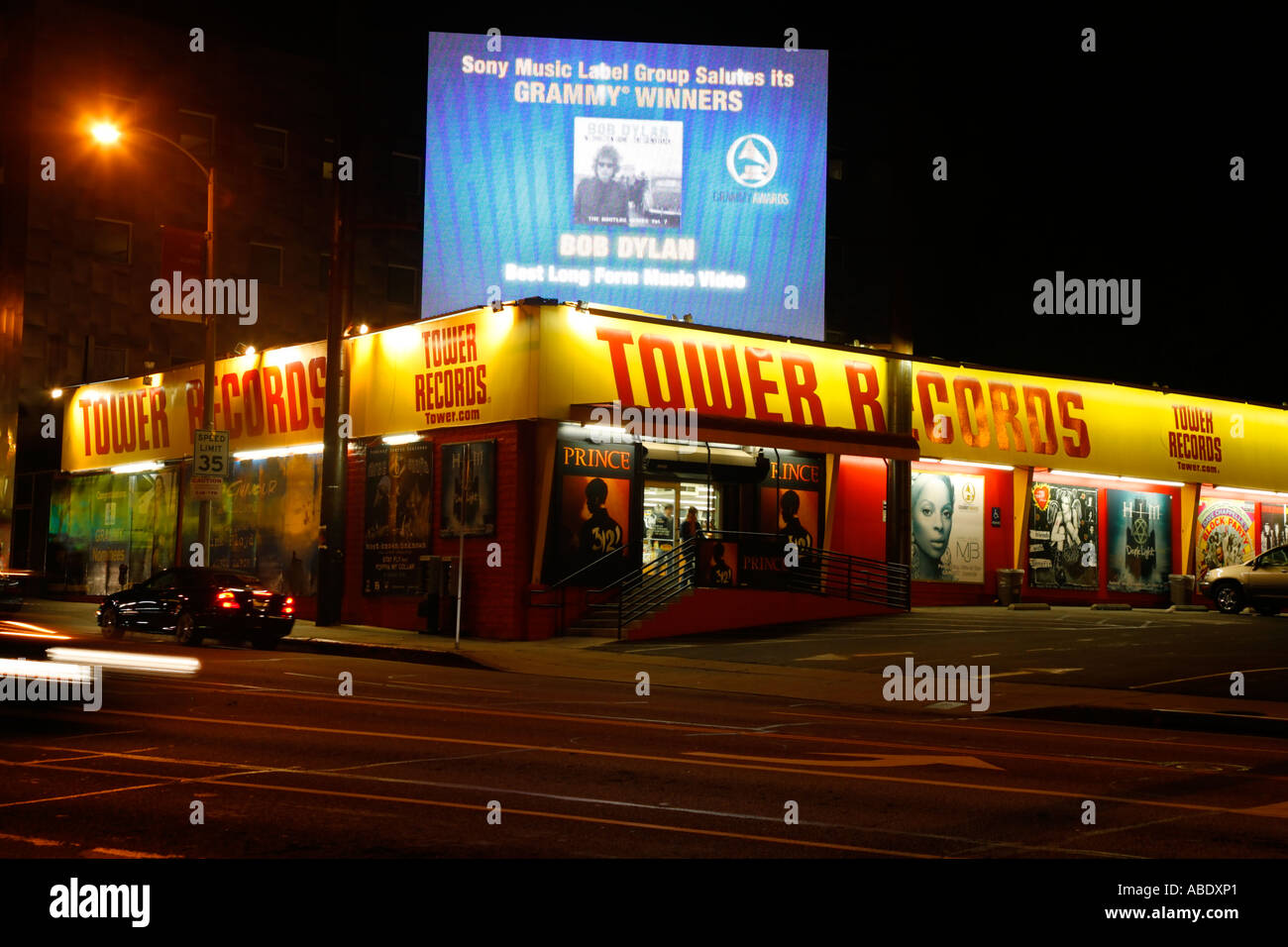 Tower Records on Sunset Boulevard Hollywood Los Angeles California Stock Photo