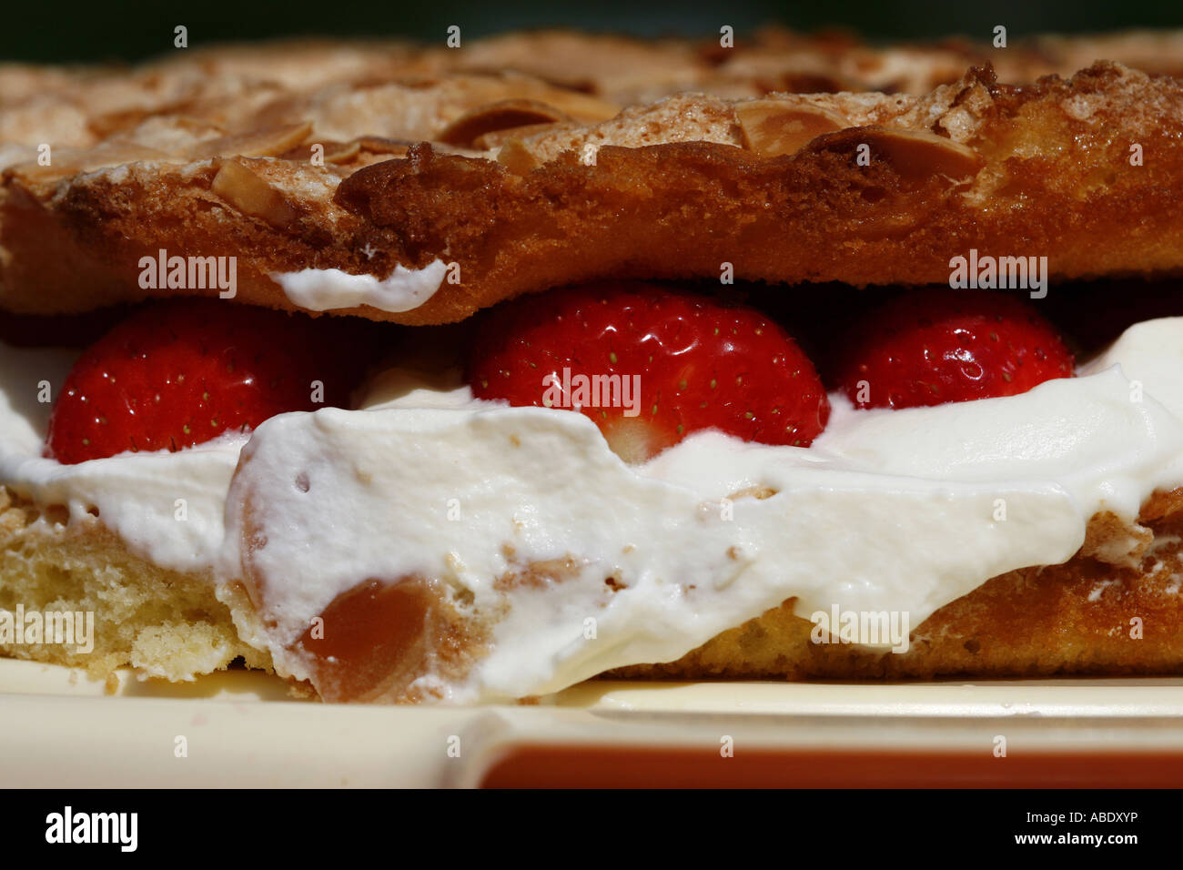 Cake with strawberry and cream Stock Photo - Alamy