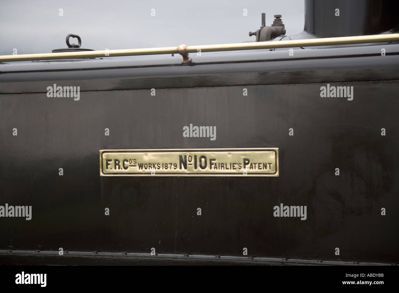 Narrow gauge steam train name plate North Wales Stock Photo Alamy