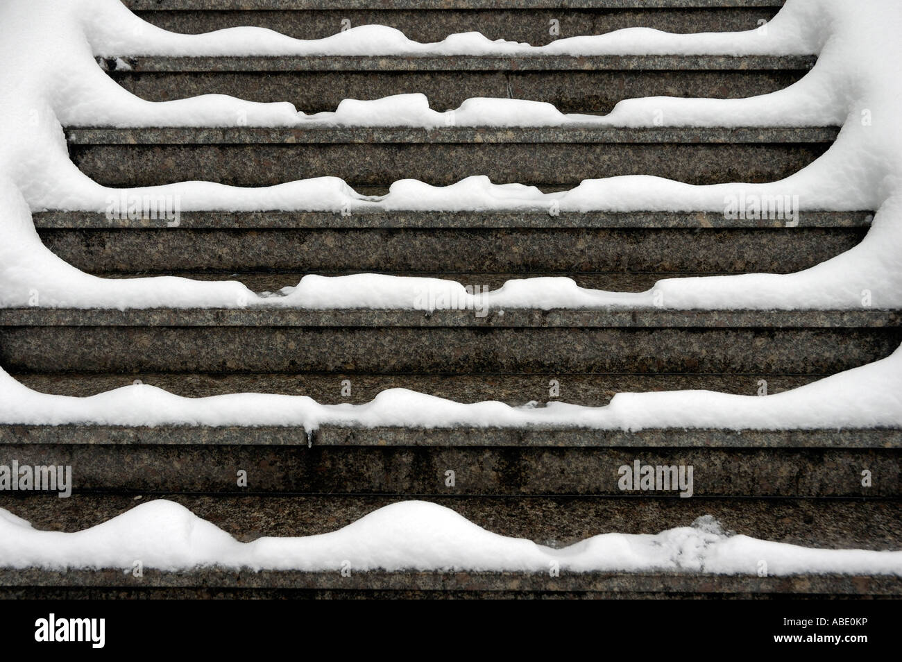 Stairs with snow Stock Photo - Alamy