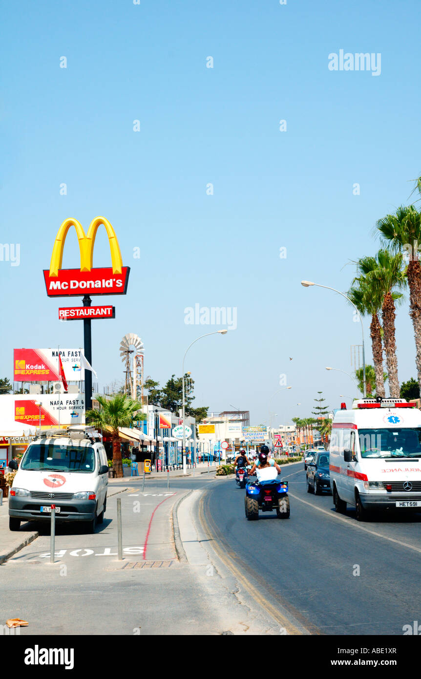 Cyprus Agia Napa A big Mc Donald s sign on Leoforos Nissi street Stock  Photo - Alamy