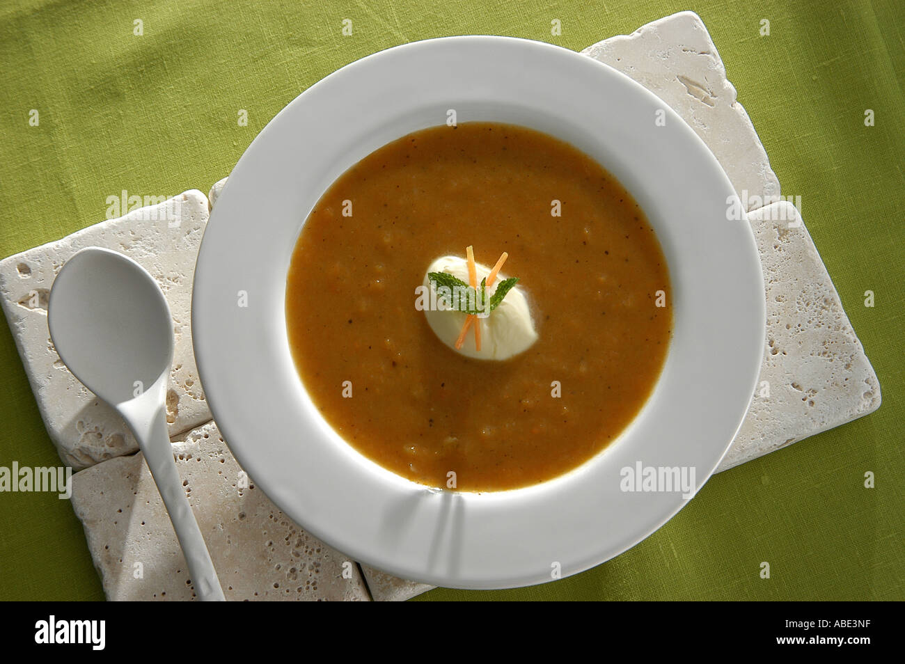 thick vegetable soup Stock Photo Alamy