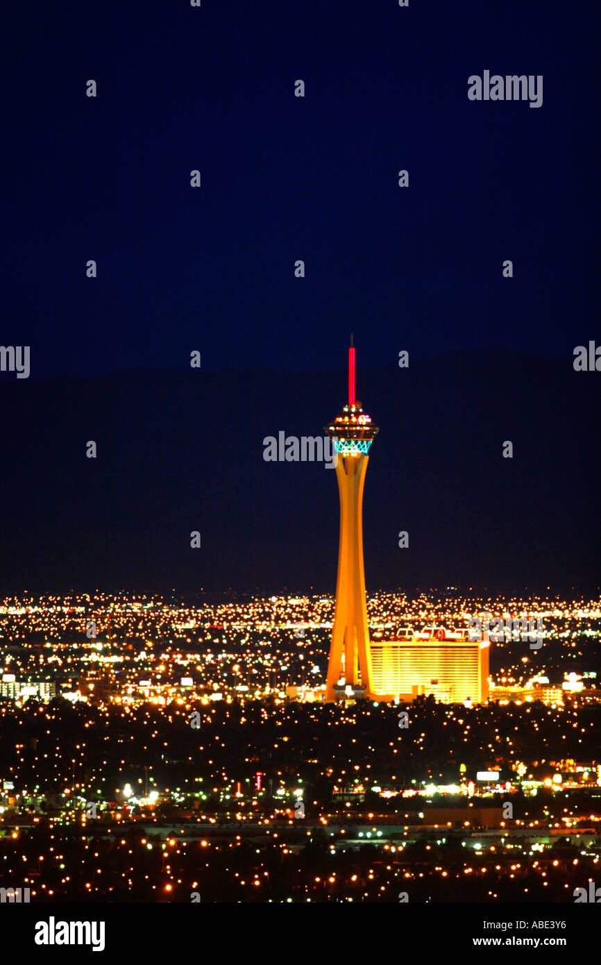 The Stratosphere Las Vegas Hotel Casino Las Vegas Strip at night Nevada  Stock Photo - Alamy