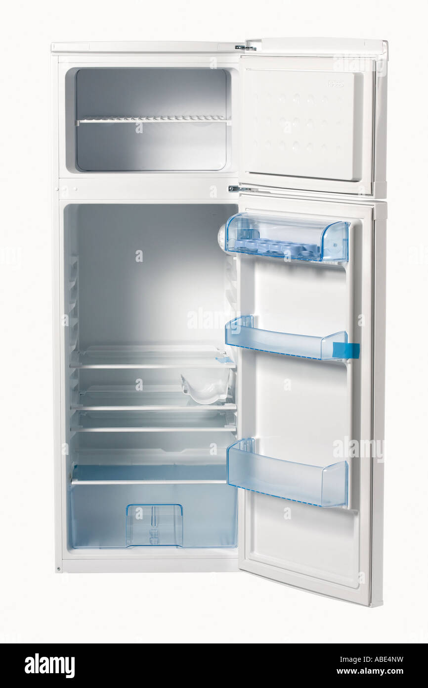 fridge open inside Stock Photo Alamy