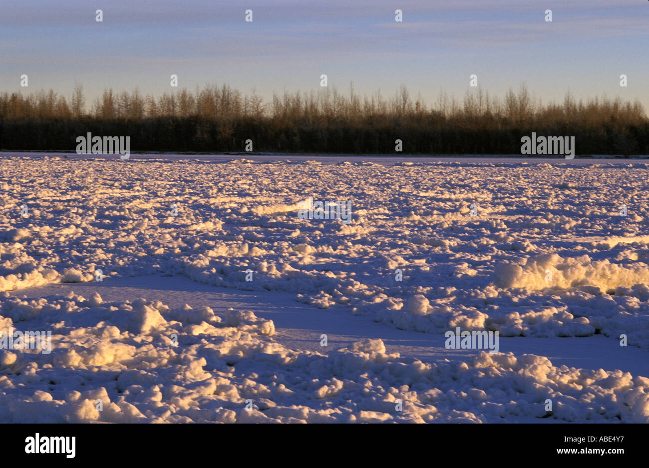 The frozen Tanana River near Fairbanks Alaska Stock Photo Alamy