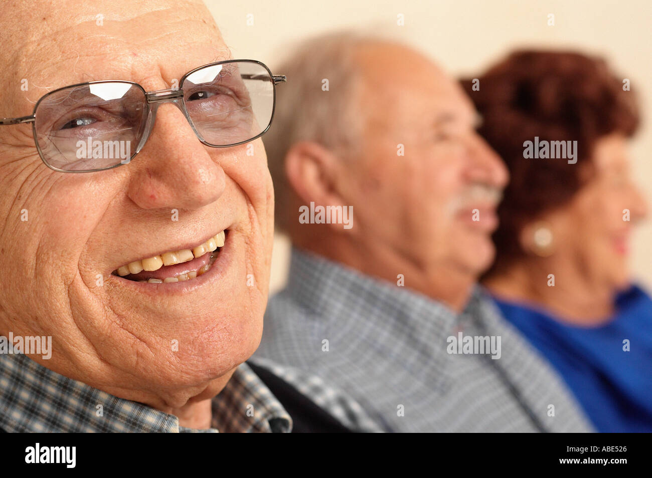 Elderly man in glasses blue hi-res stock photography and images - Alamy