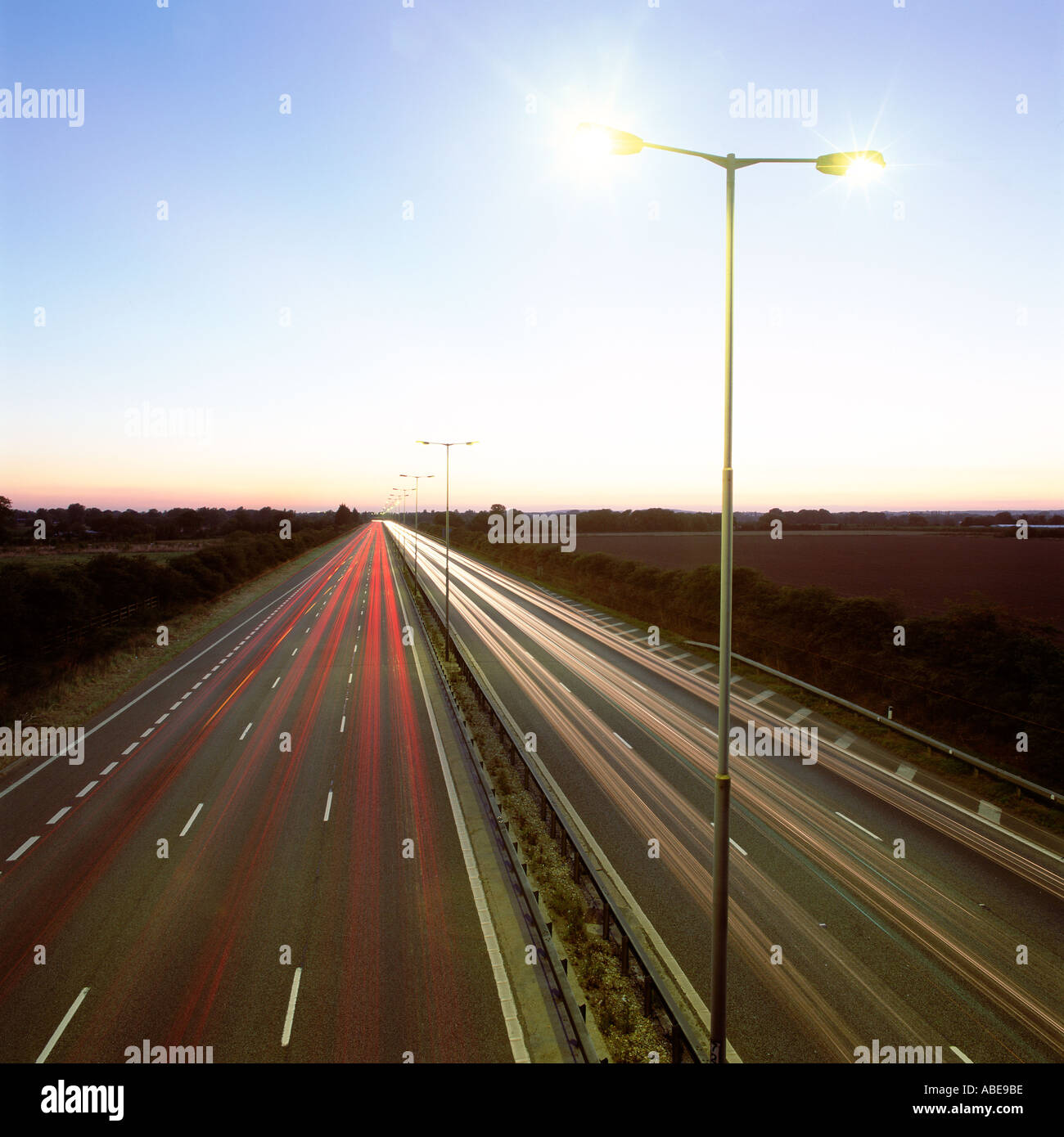 Head and taillights on motorway Stock Photo Alamy