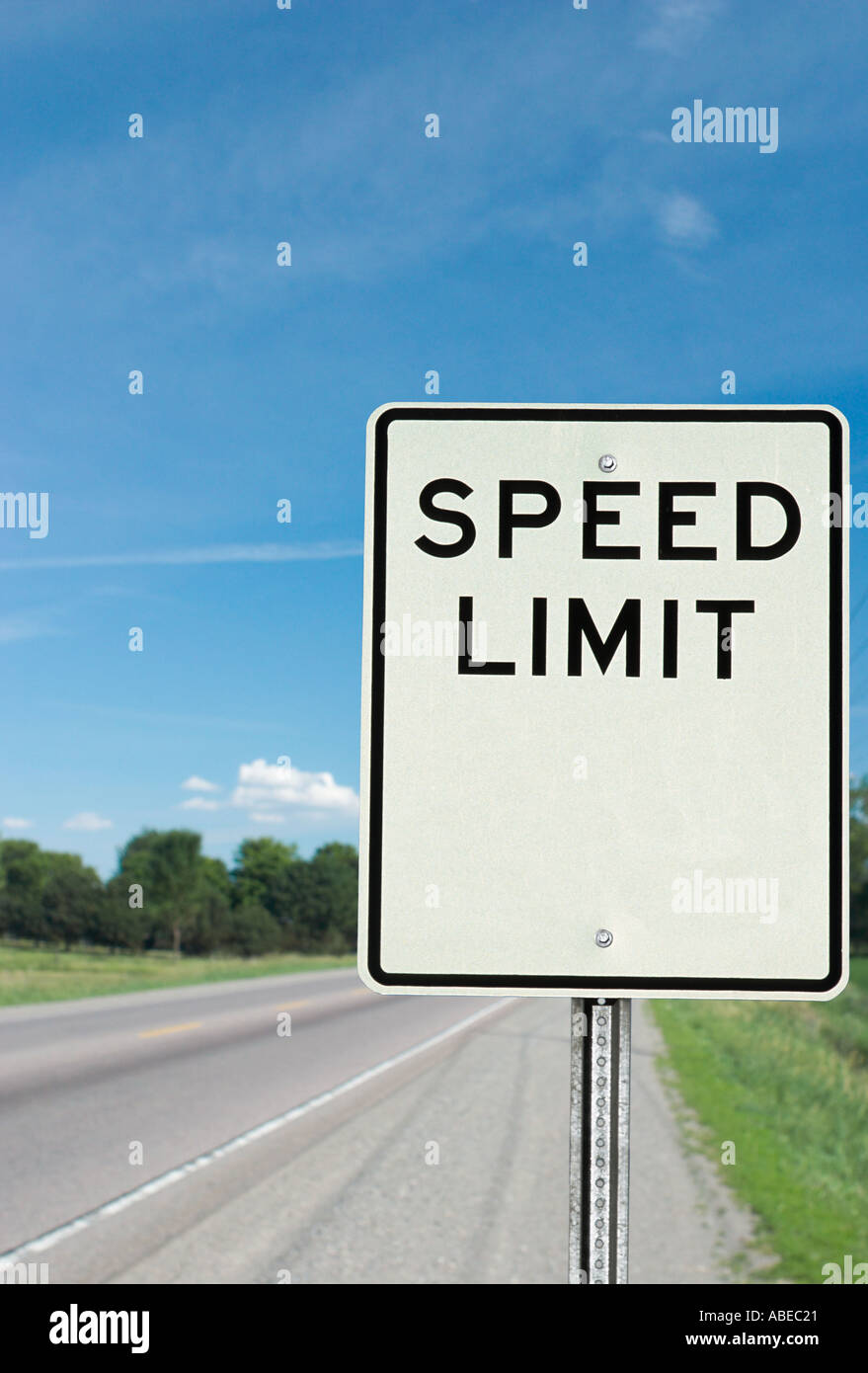 SPEED LIMIT sign with blank area for adding text or numbers Stock Photo