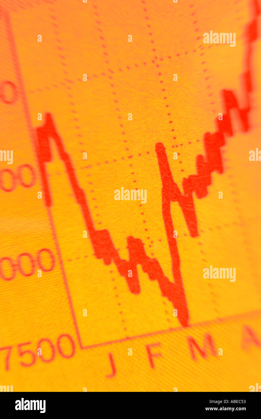 Financial graph or chart with a decline then rise Stock Photo - Alamy