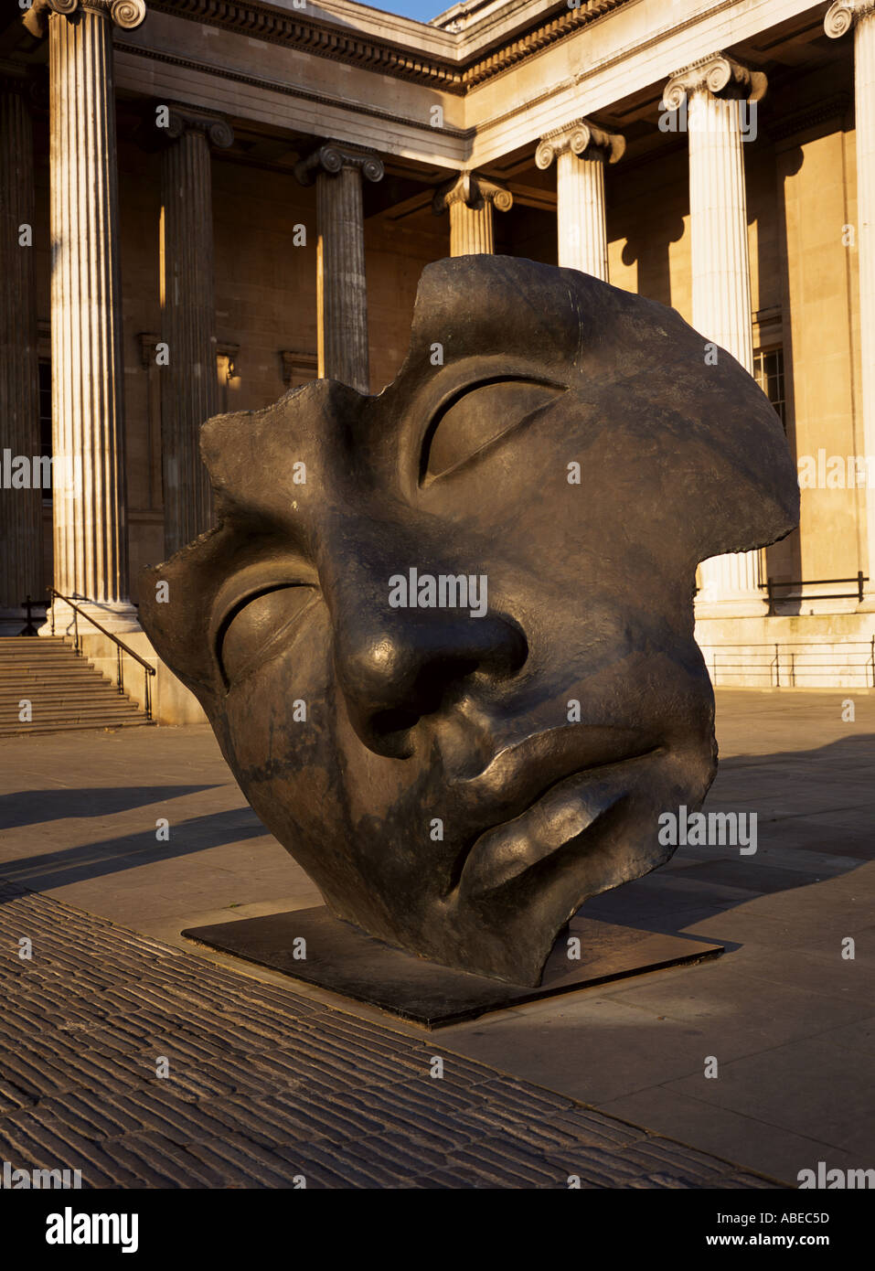 UK London British Museum Face sculpture Stock Photo