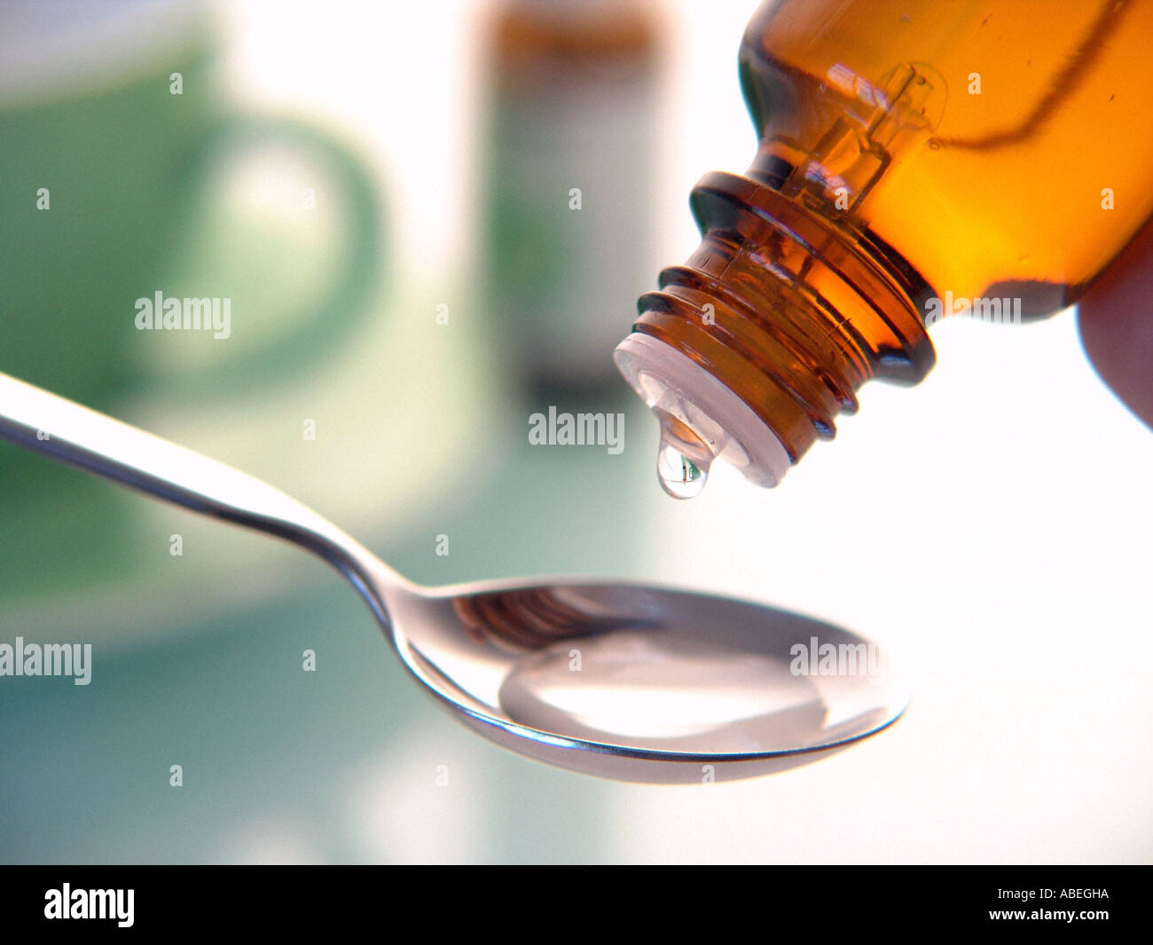 Medicine drips from medicine bottle Stock Photo Alamy