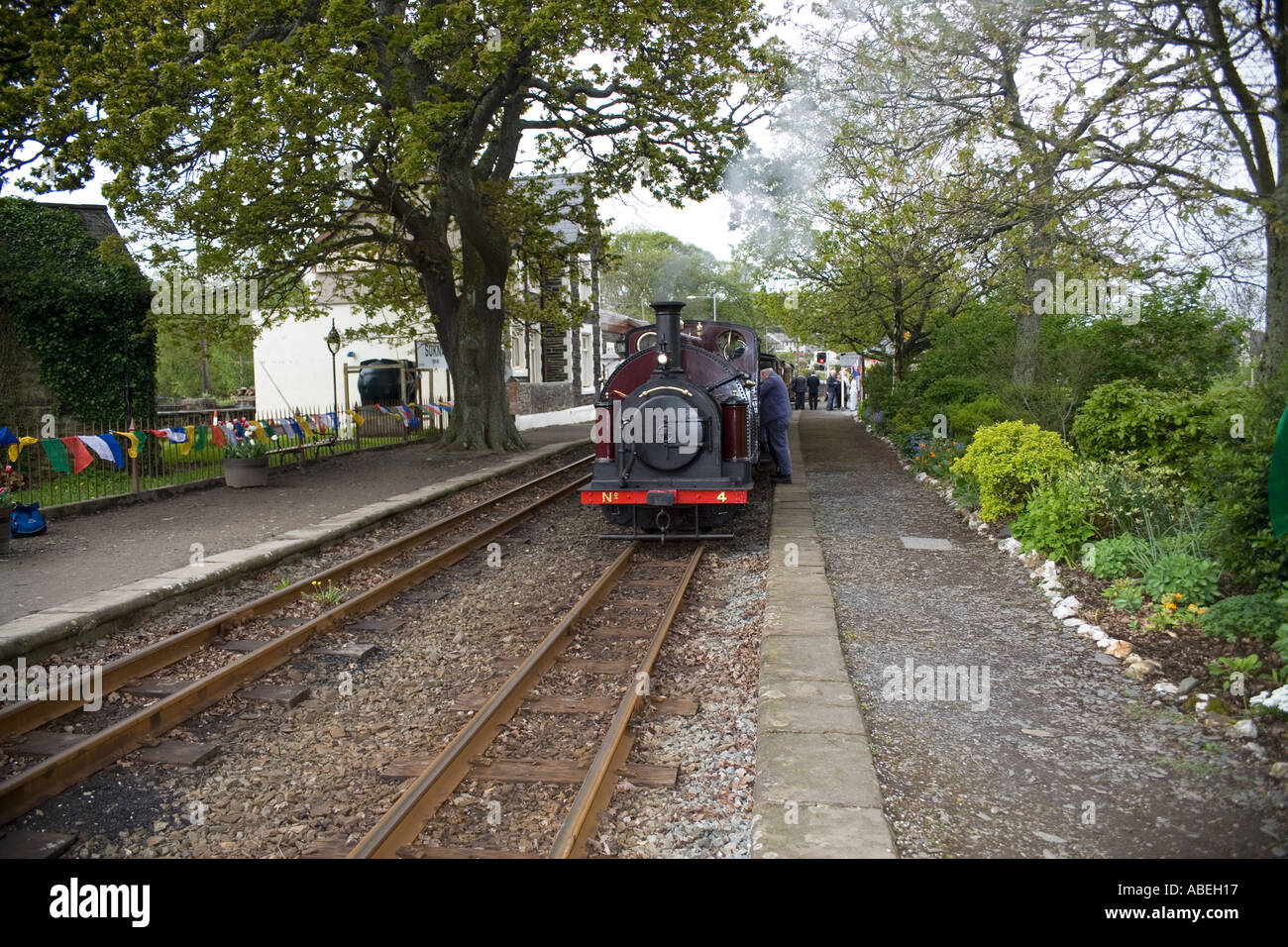 The Mountaineer narrow gauge steam train at Minffordd station in North ...
