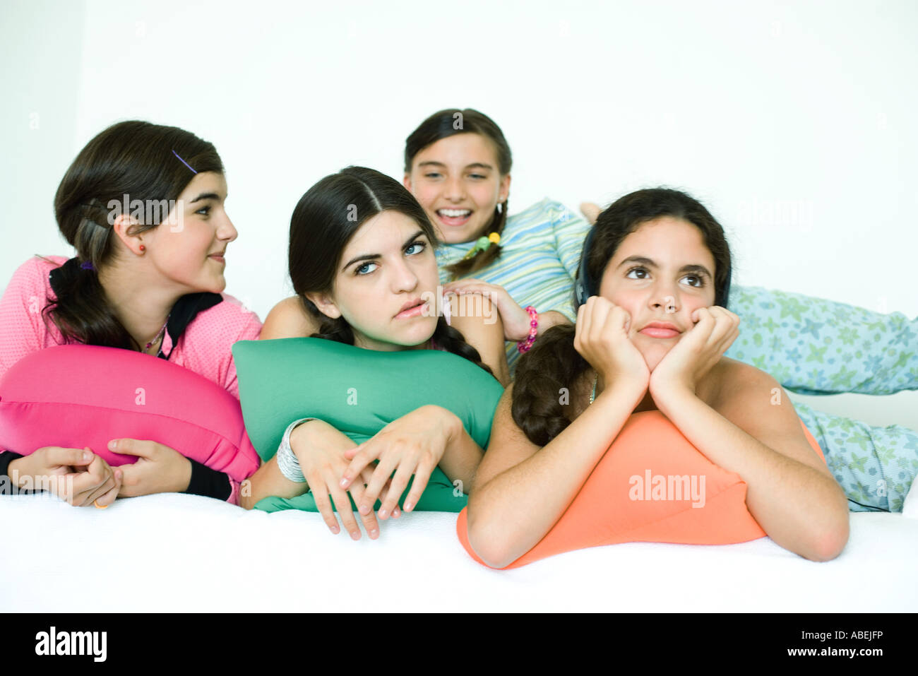 Preteen girl lying on stomach hi-res stock photography and images - Alamy