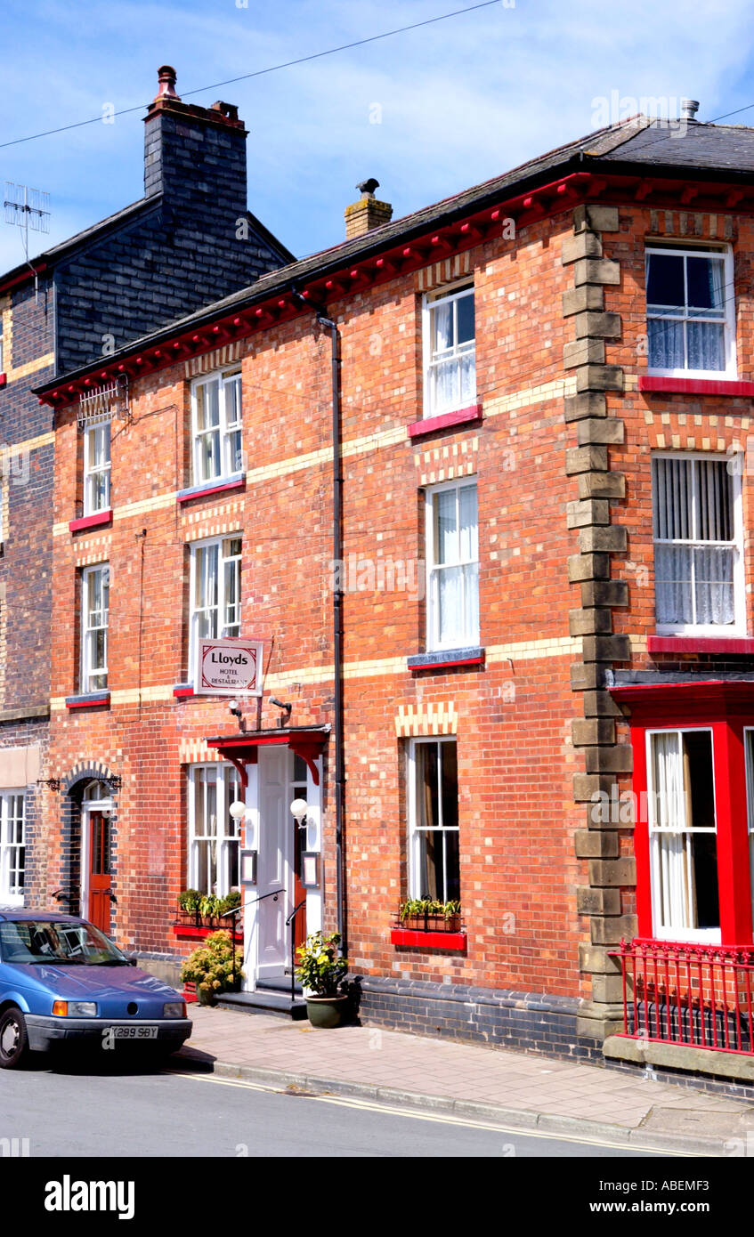 Exterior of hotel at Llanidloes Powys Mid Wales UK Stock Photo Alamy
