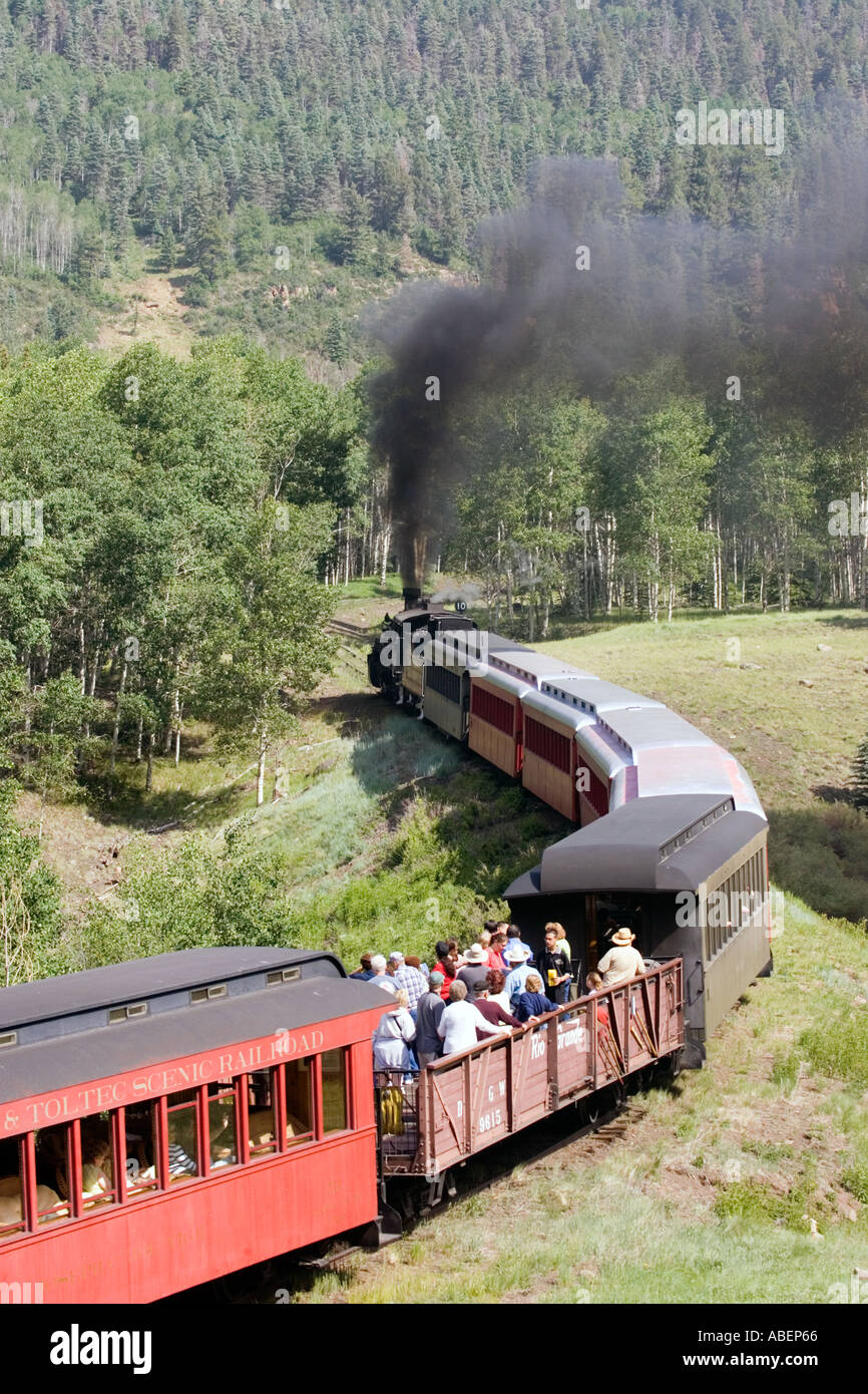 The Cumbres an Toltec Scenic Railroad which operates in New Mexico and Colorado Stock Photo