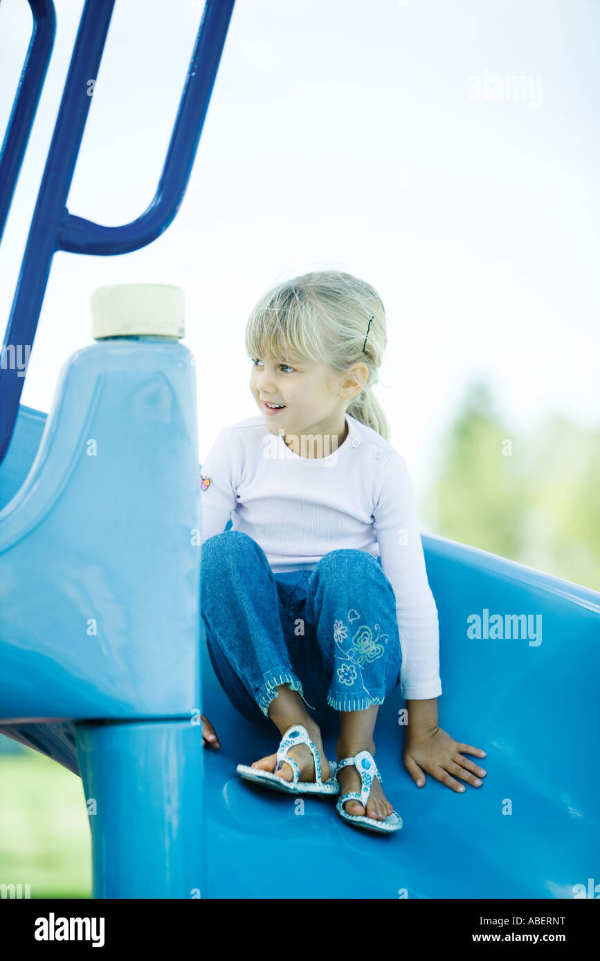 Child on playground equipment Stock Photo Alamy