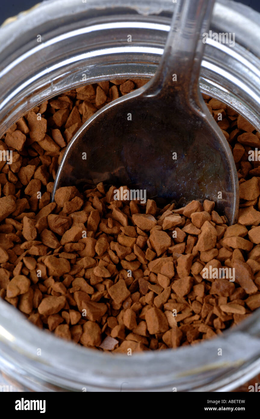 Coffee, instant coffee, spoon in coffee granules Stock Photo Alamy