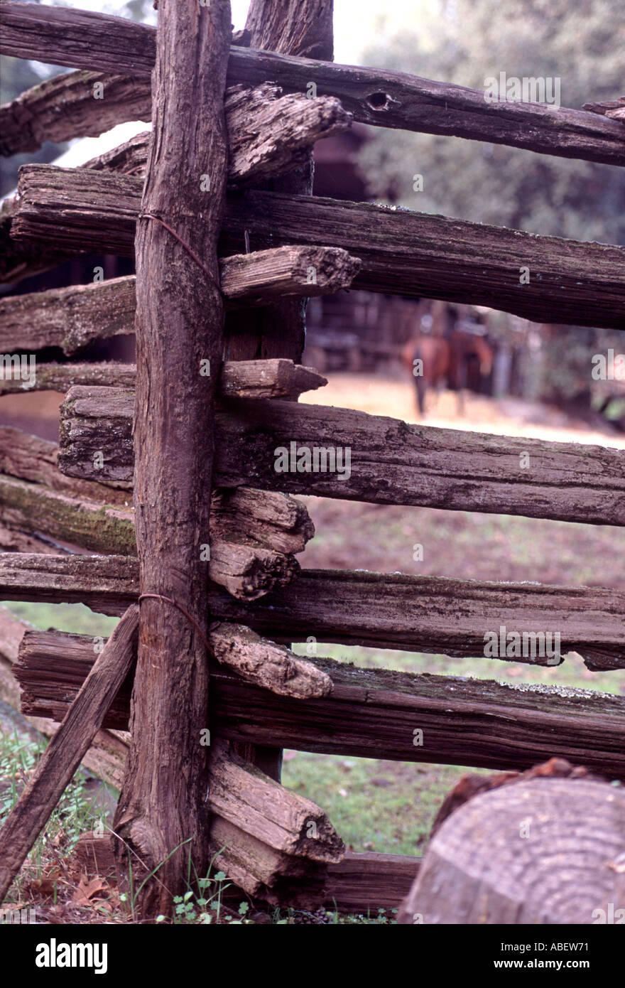 'Split rail fence, Sonoma county, California' Stock Photo