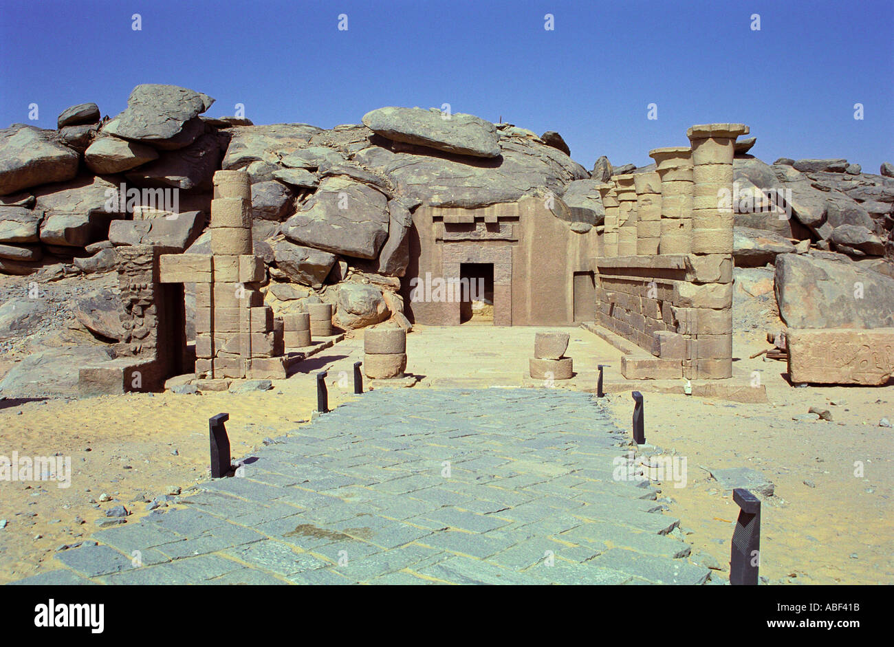Temple of the Nubian god Dedwen. Located at New Kalabsha since it was moved from the rising waters of Lake Nasser. Stock Photo
