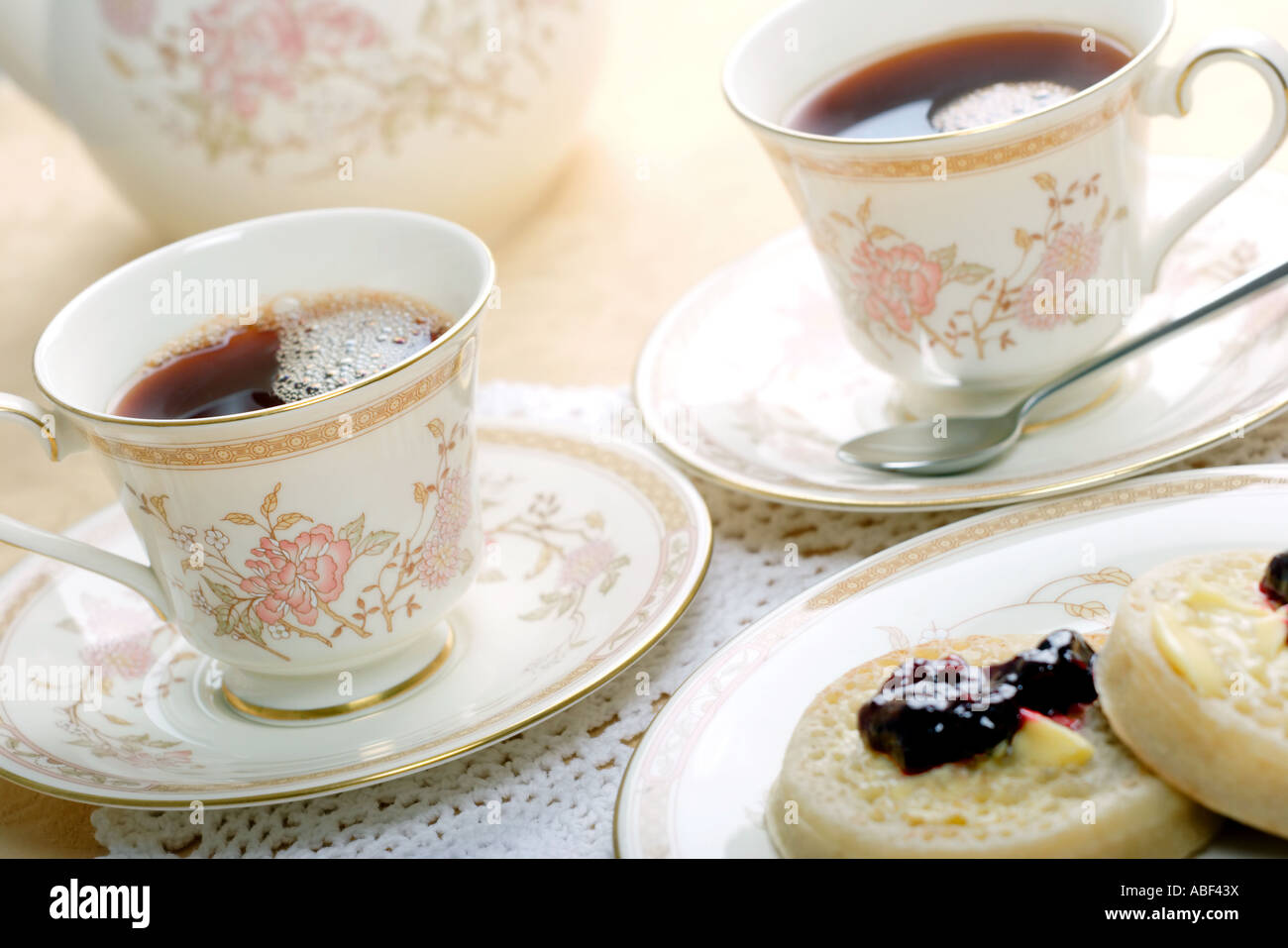 tea and crumpets Stock Photo Alamy
