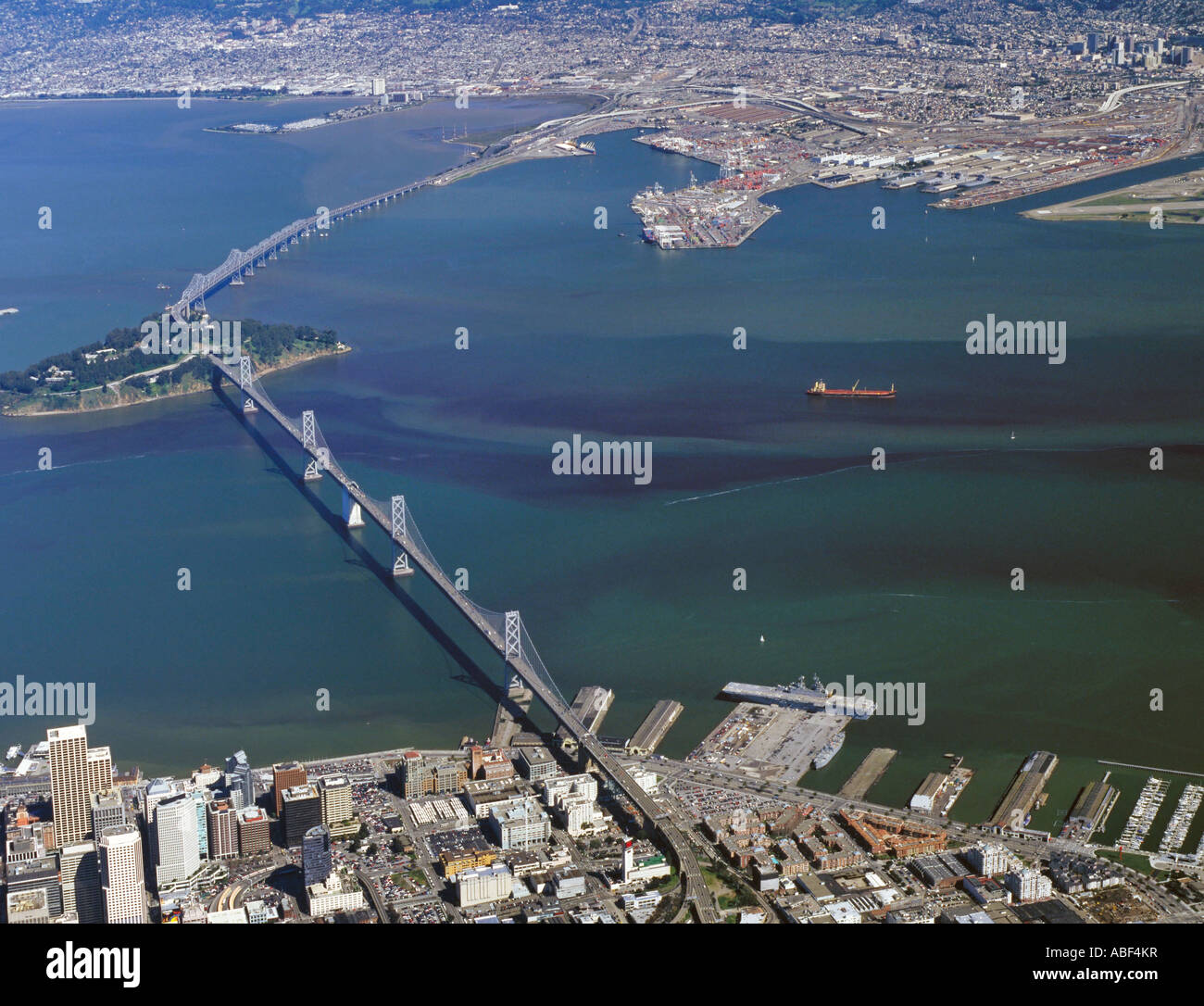 aerial view above red tide phytoplancton bloom San Francisco Bay
