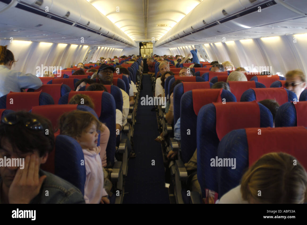Airplane interior flight attendent hi-res stock photography and images ...