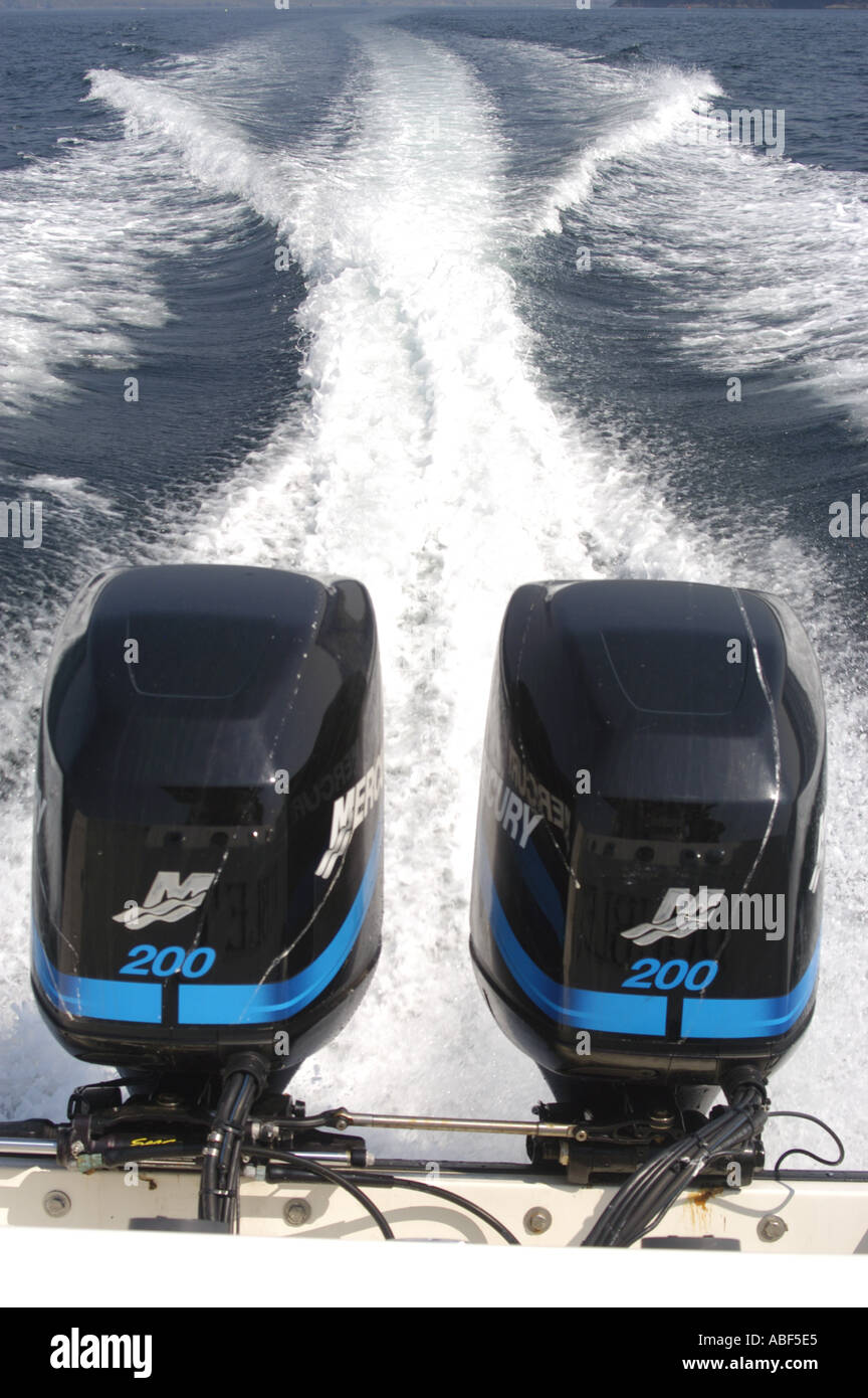 3172 Twin outboard motors Stock Photo Alamy